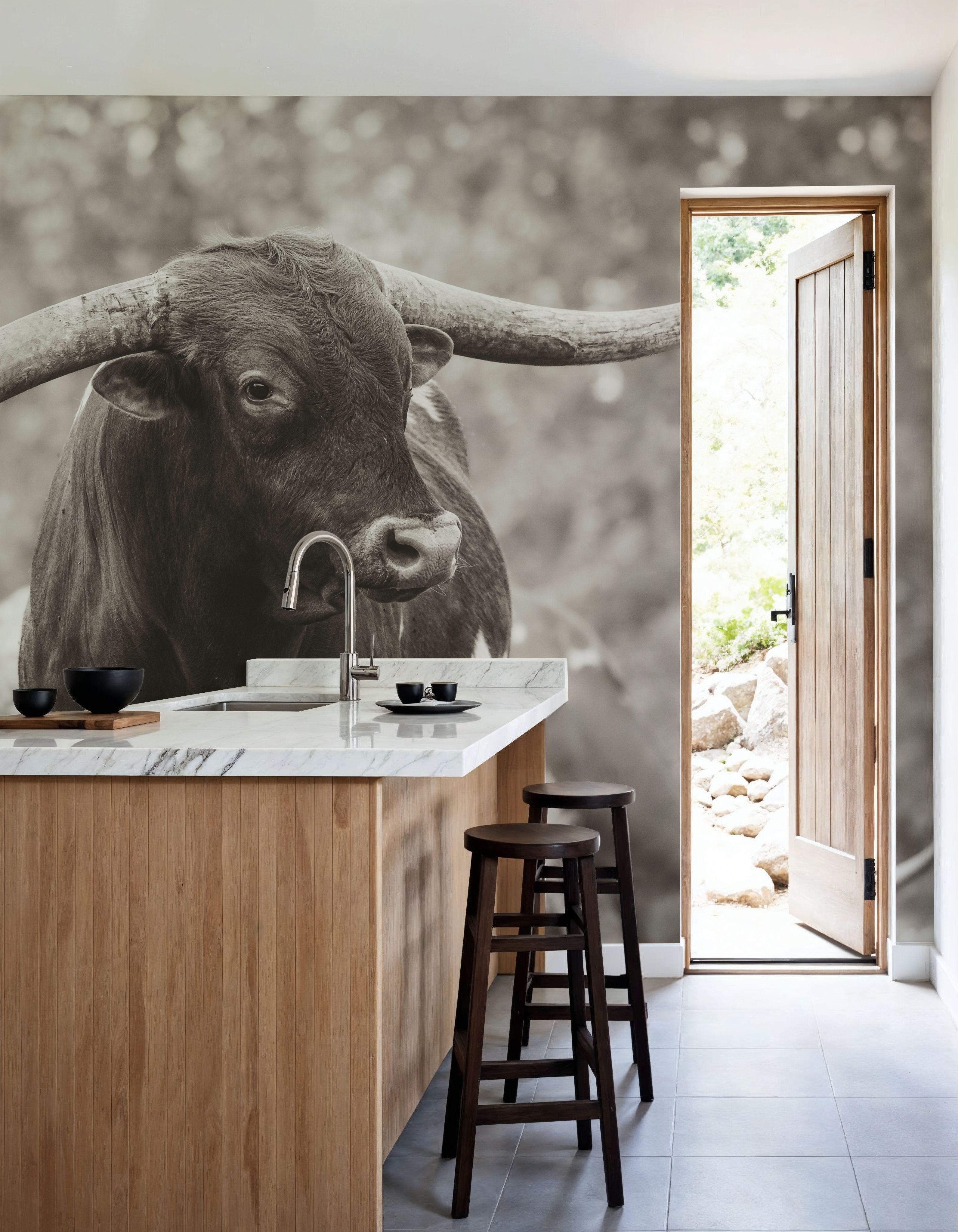 Longhorn Gaze I Sepia