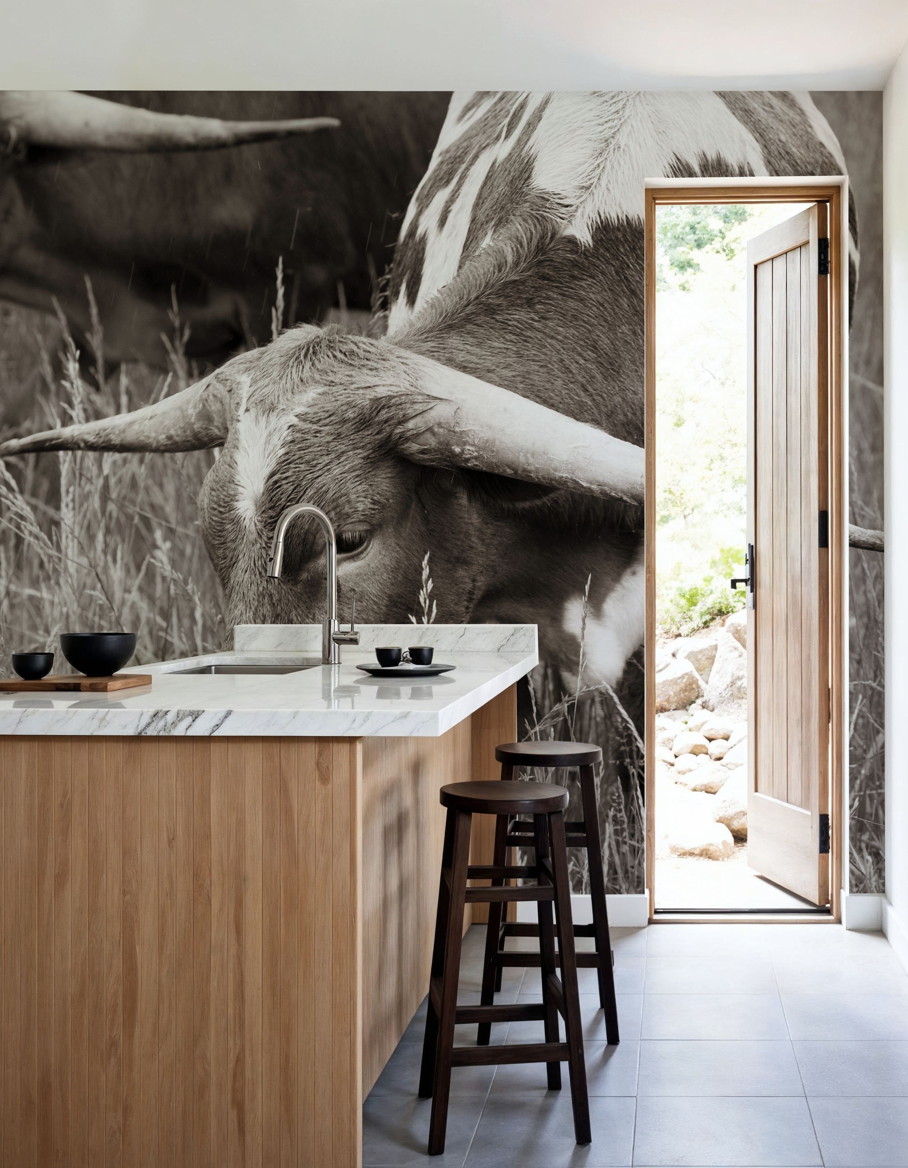 Rainy Pasture III BW