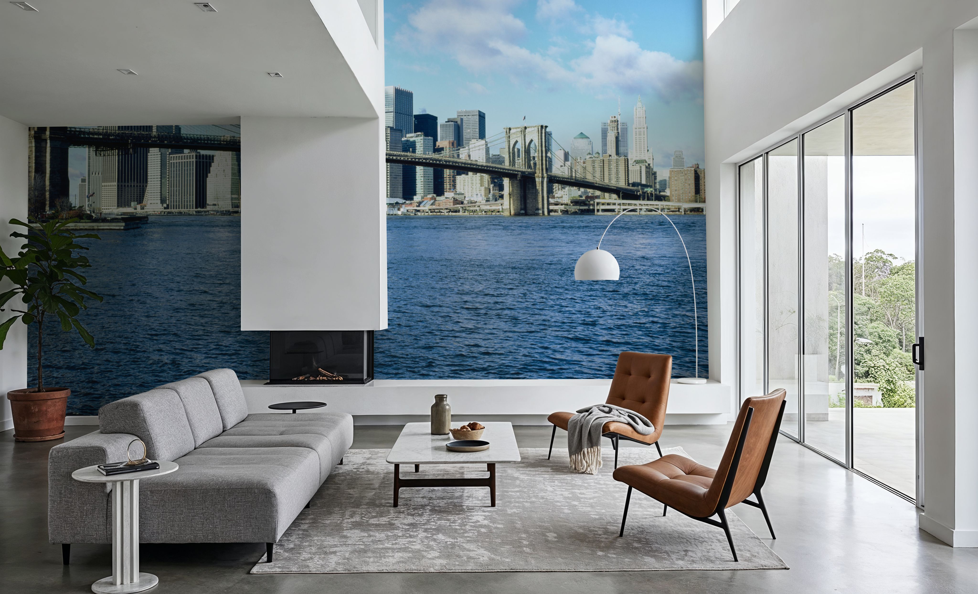 Urban Crossing Blue, Papel pintado