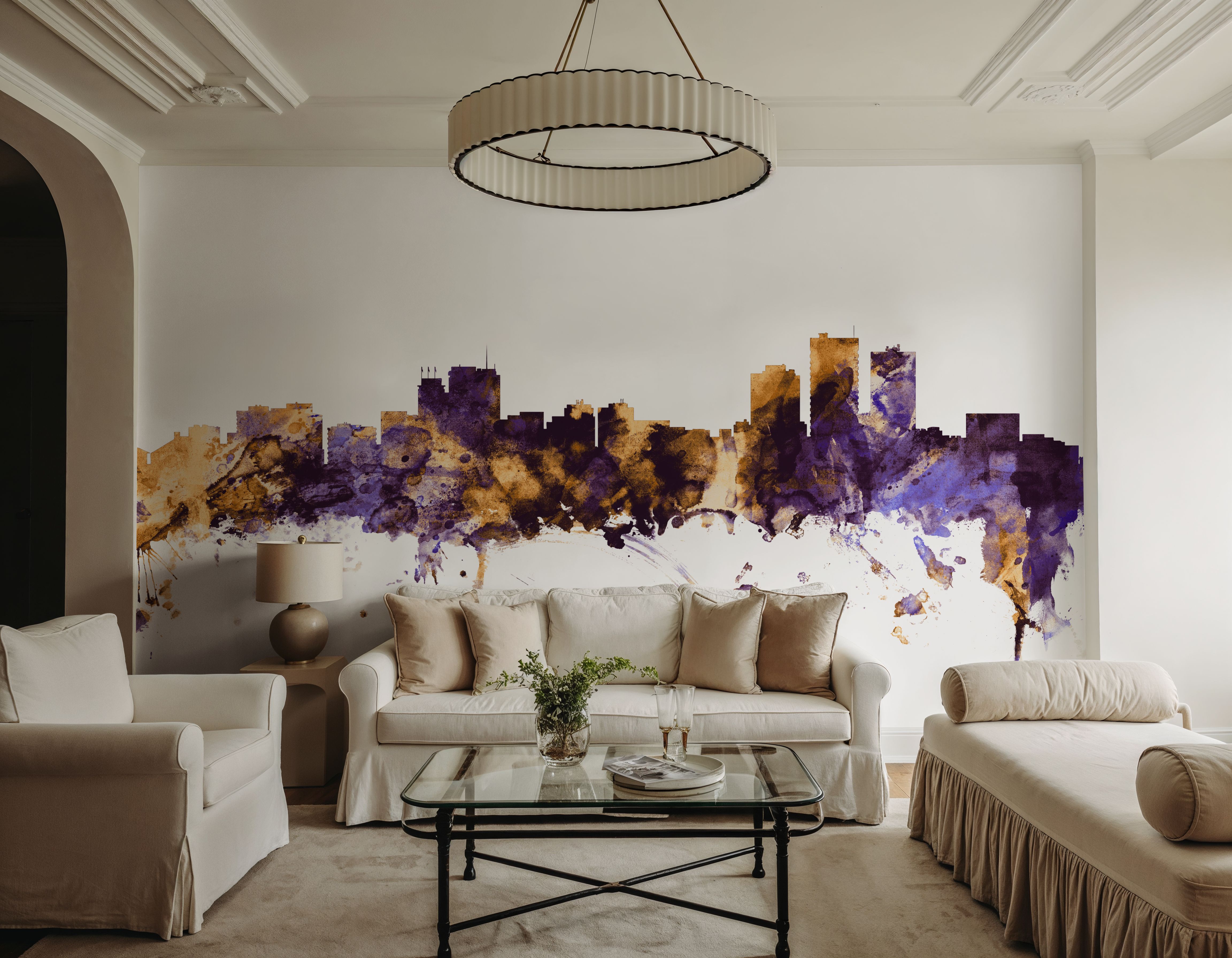 Anchorage Alaska Skyline Purple & Gold