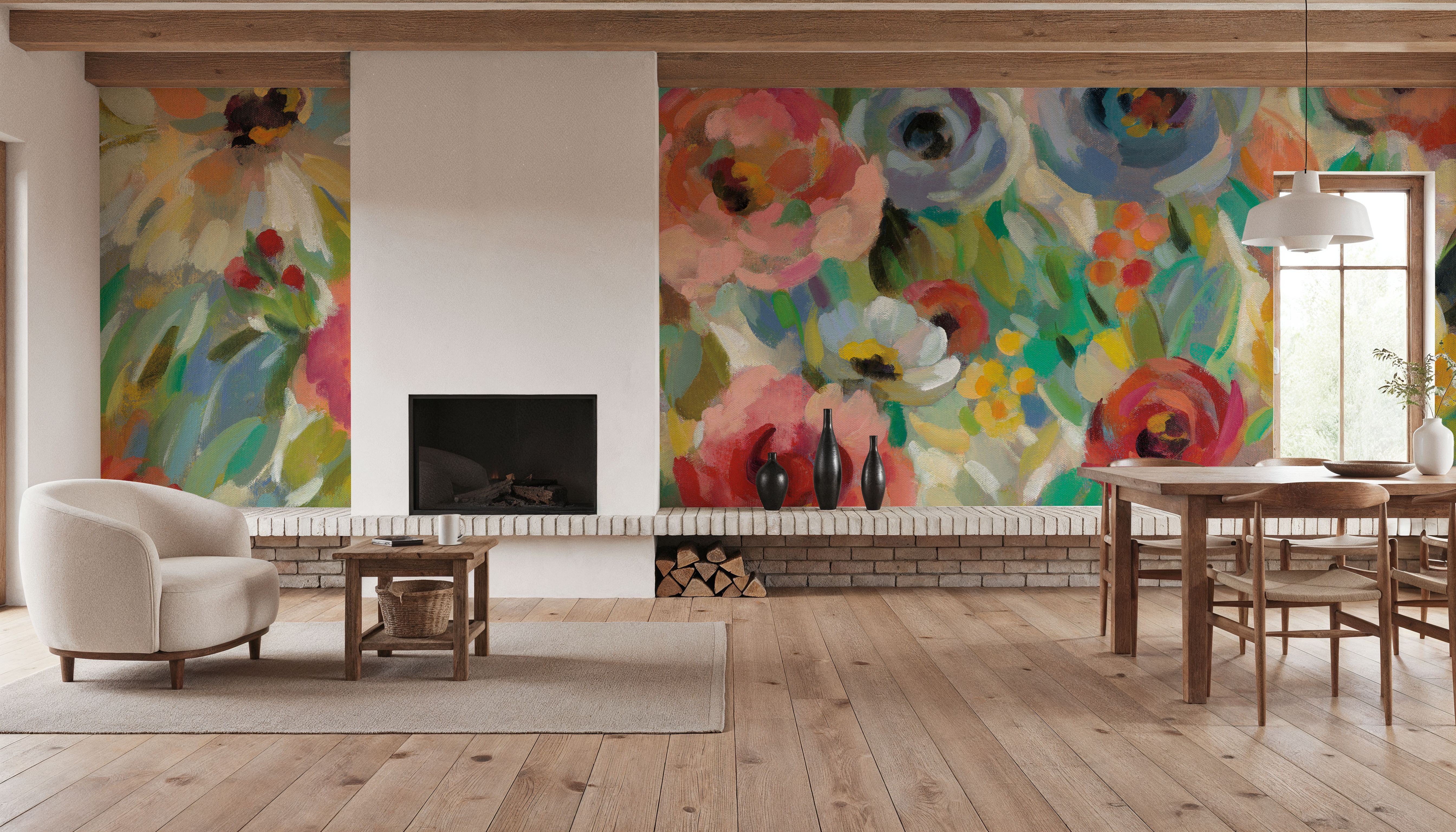 Vivid Coral Floral I