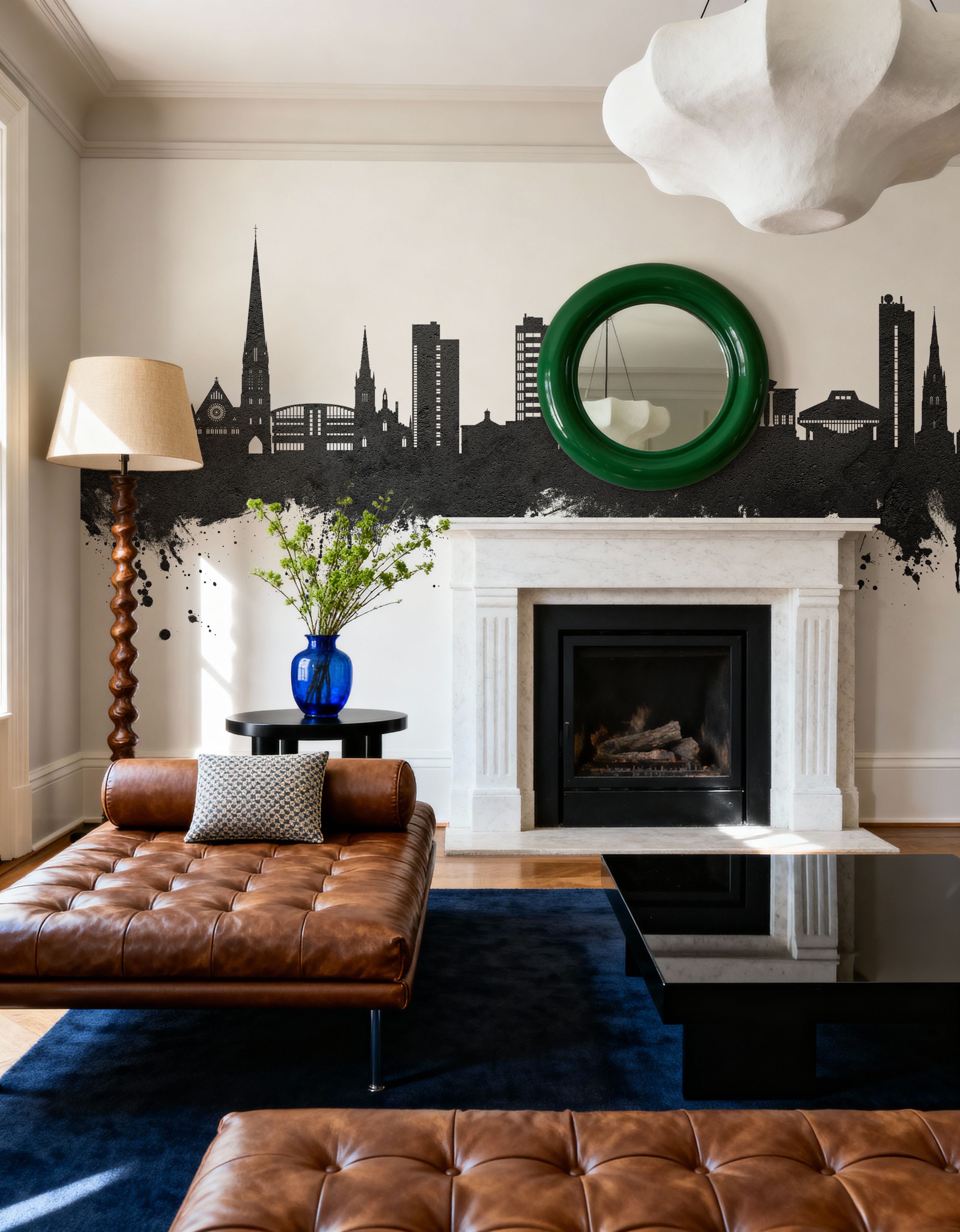 Preston England Skyline Black & White