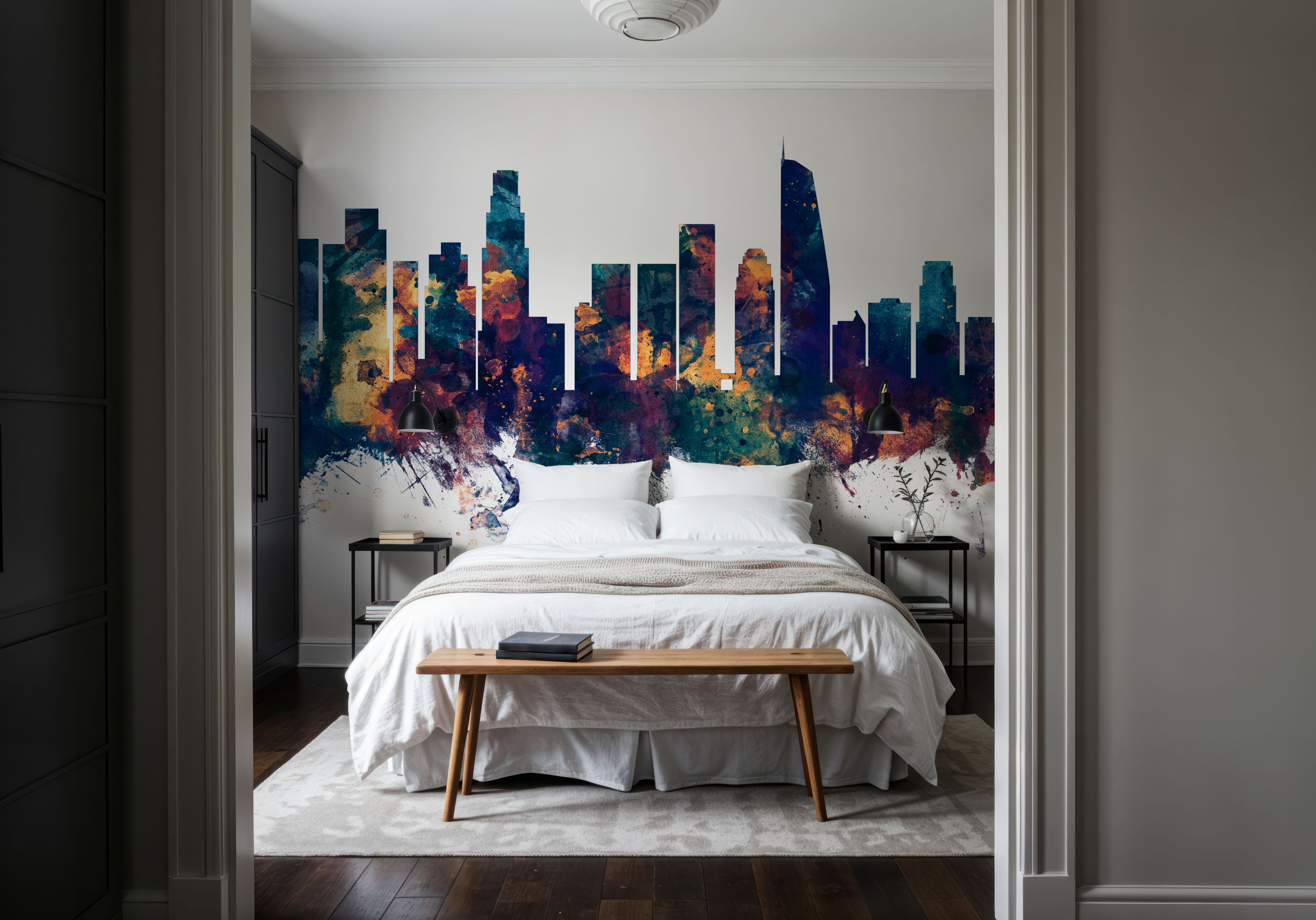 Los Angeles Skyline Blue & Bronze, Papel de parede