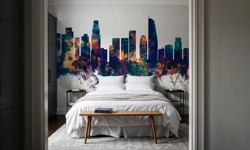 Los Angeles Skyline Blue & Bronze