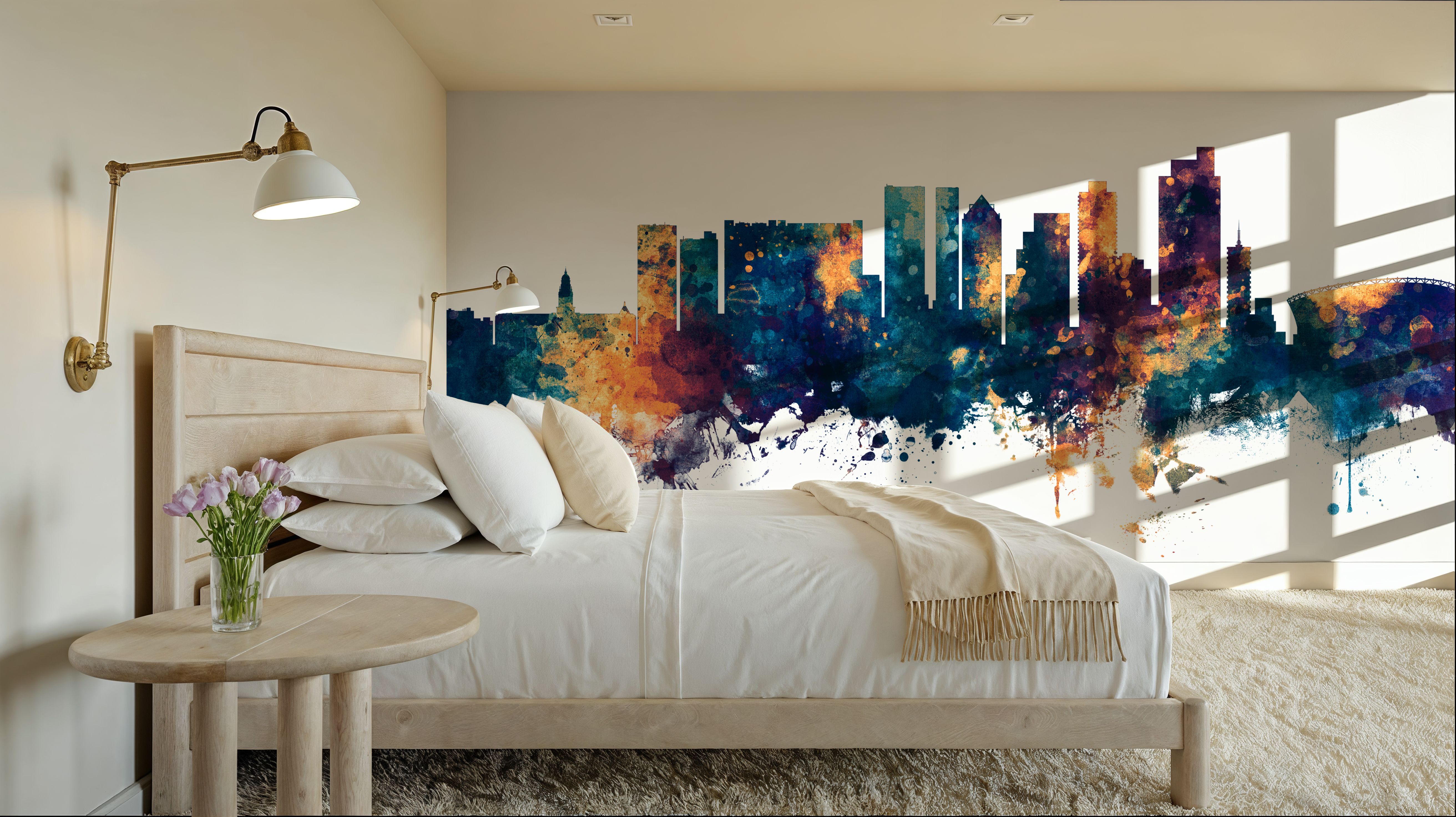 Cape Town Skyline Blue & Bronze