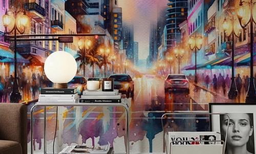 Miami Street At Night
