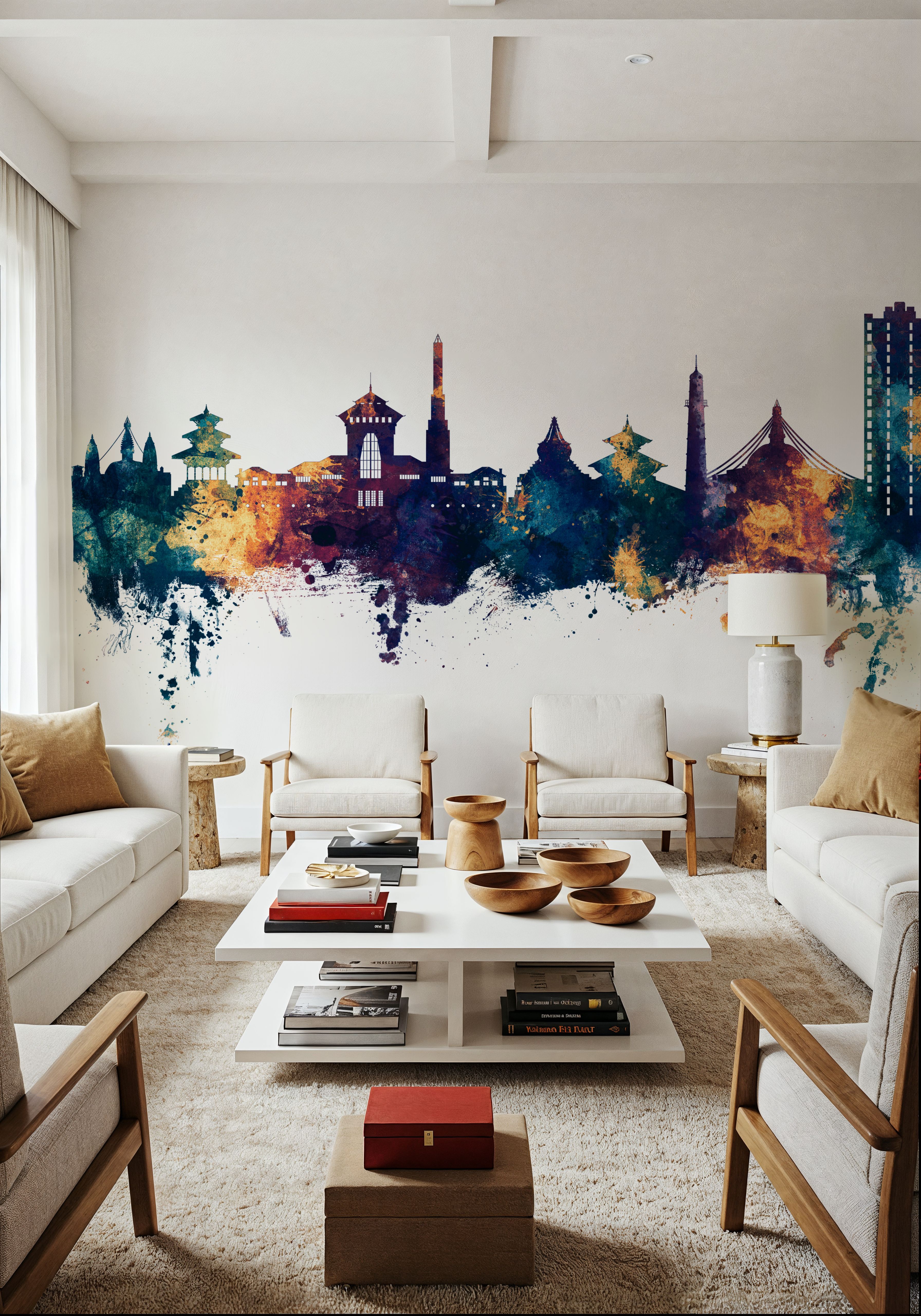 Kathmandu Nepal Skyline Blue & Bronze