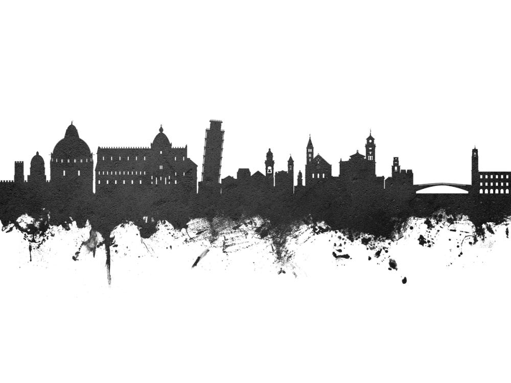 Pisa Italy Skyline Black & White