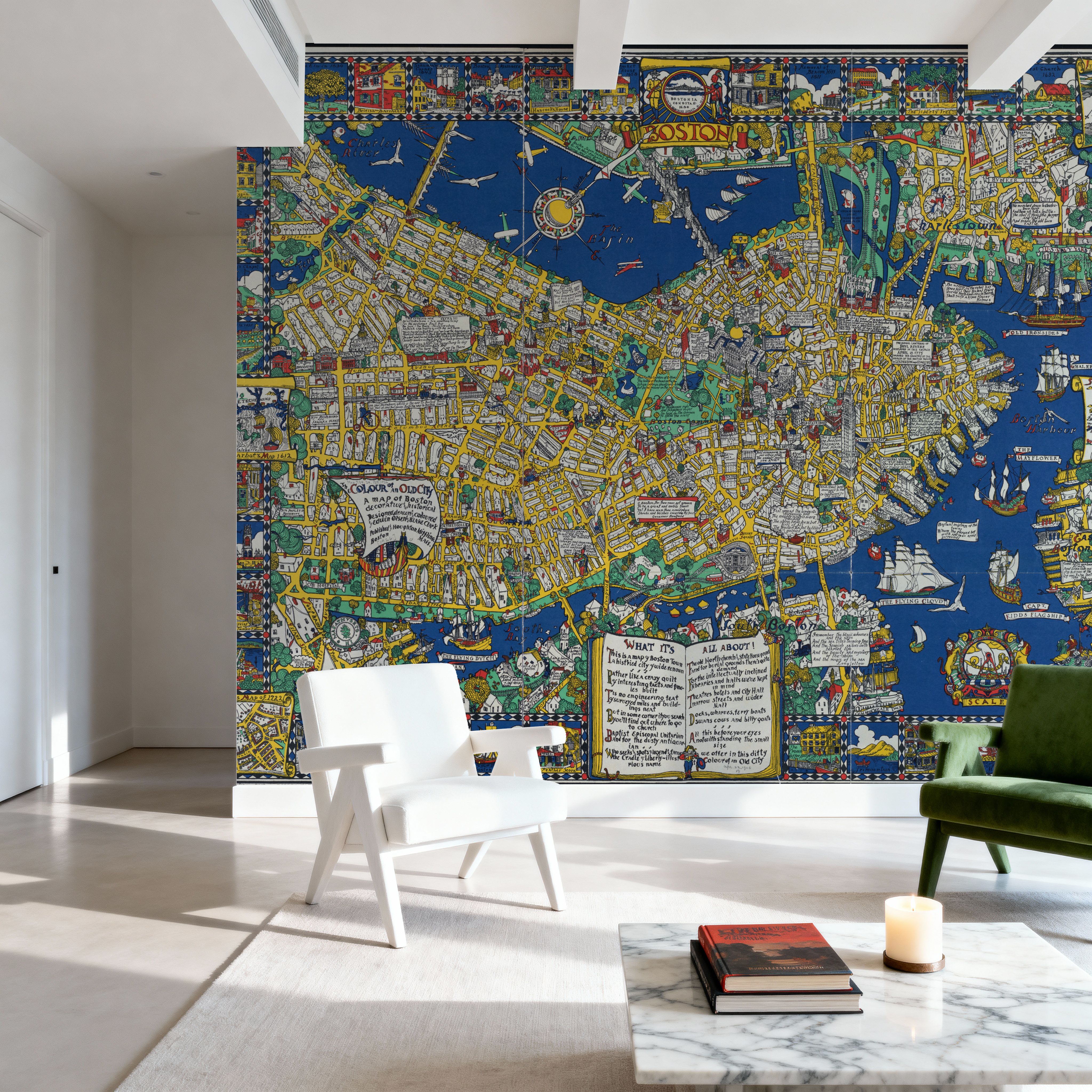 Decorative Boston Map