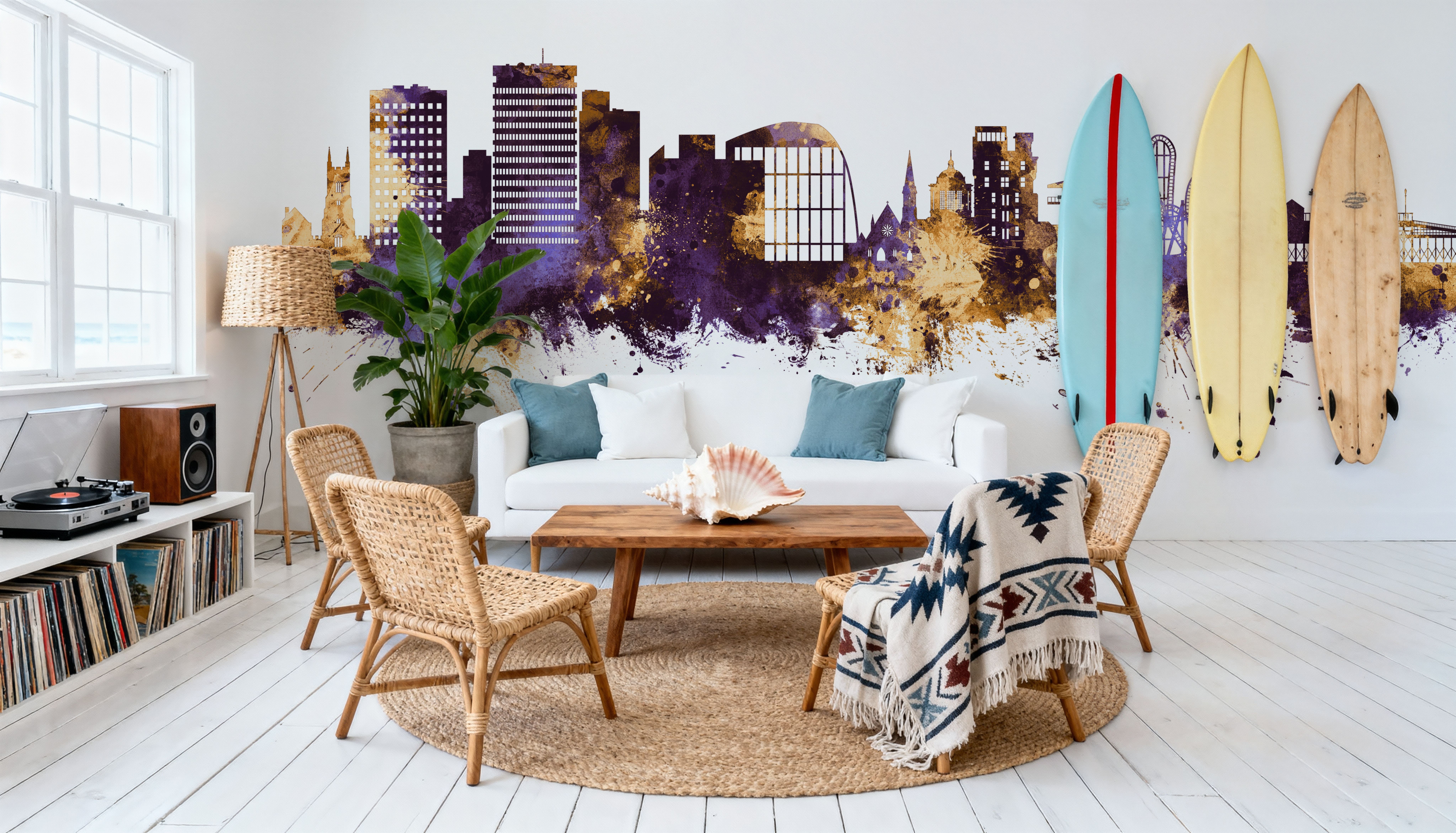 Southend-on-Sea England Skyline Purple & Gold