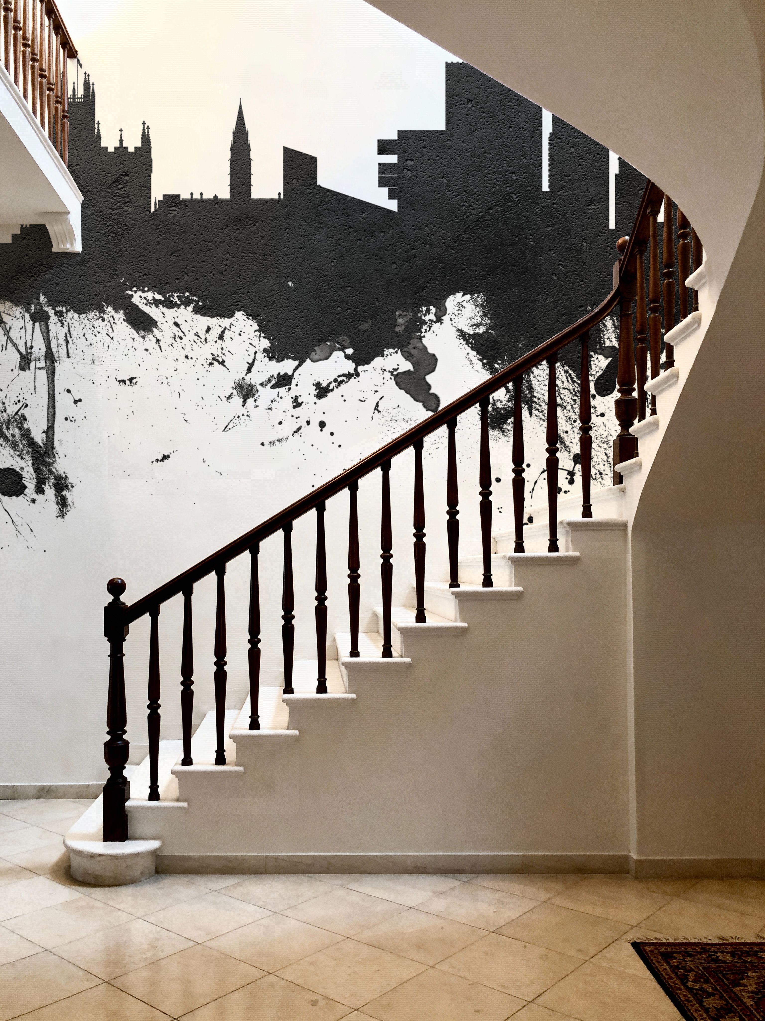 Manchester England Skyline Black & White