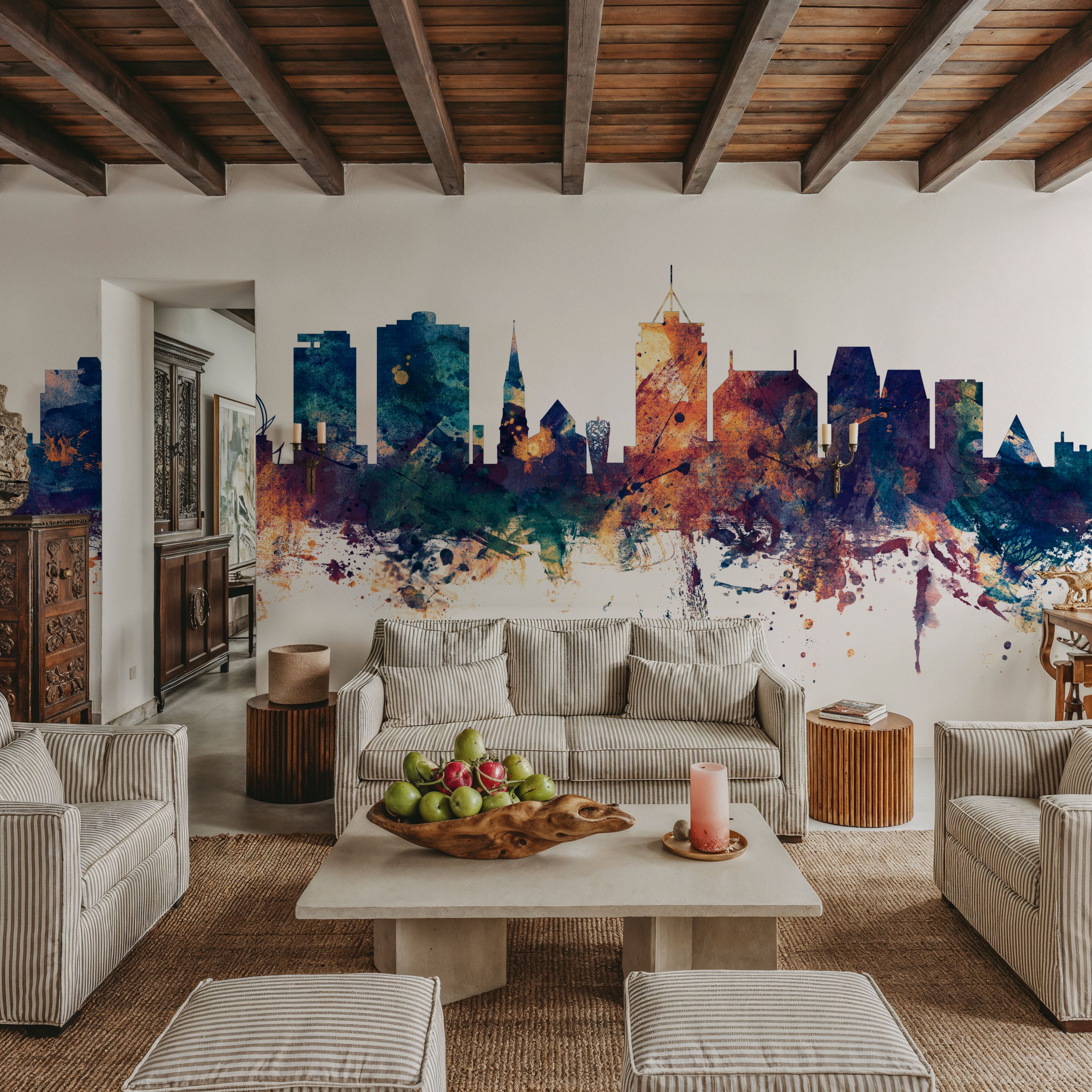 Christchurch New Zealand Skyline Blue & Bronze