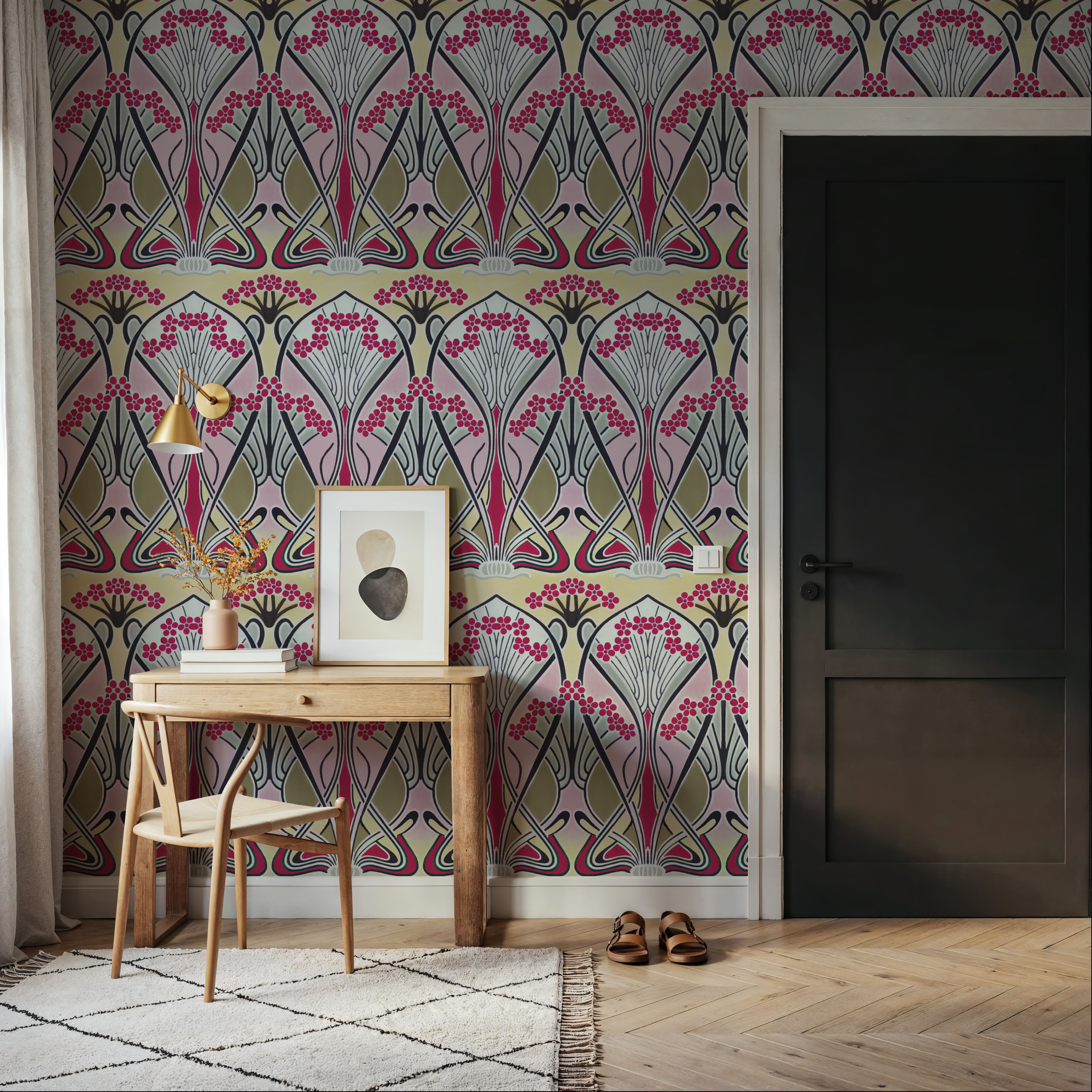 Floral Art Deco Aura, Pink Pop