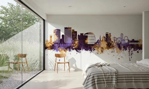 Southend-on-Sea England Skyline Purple & Gold