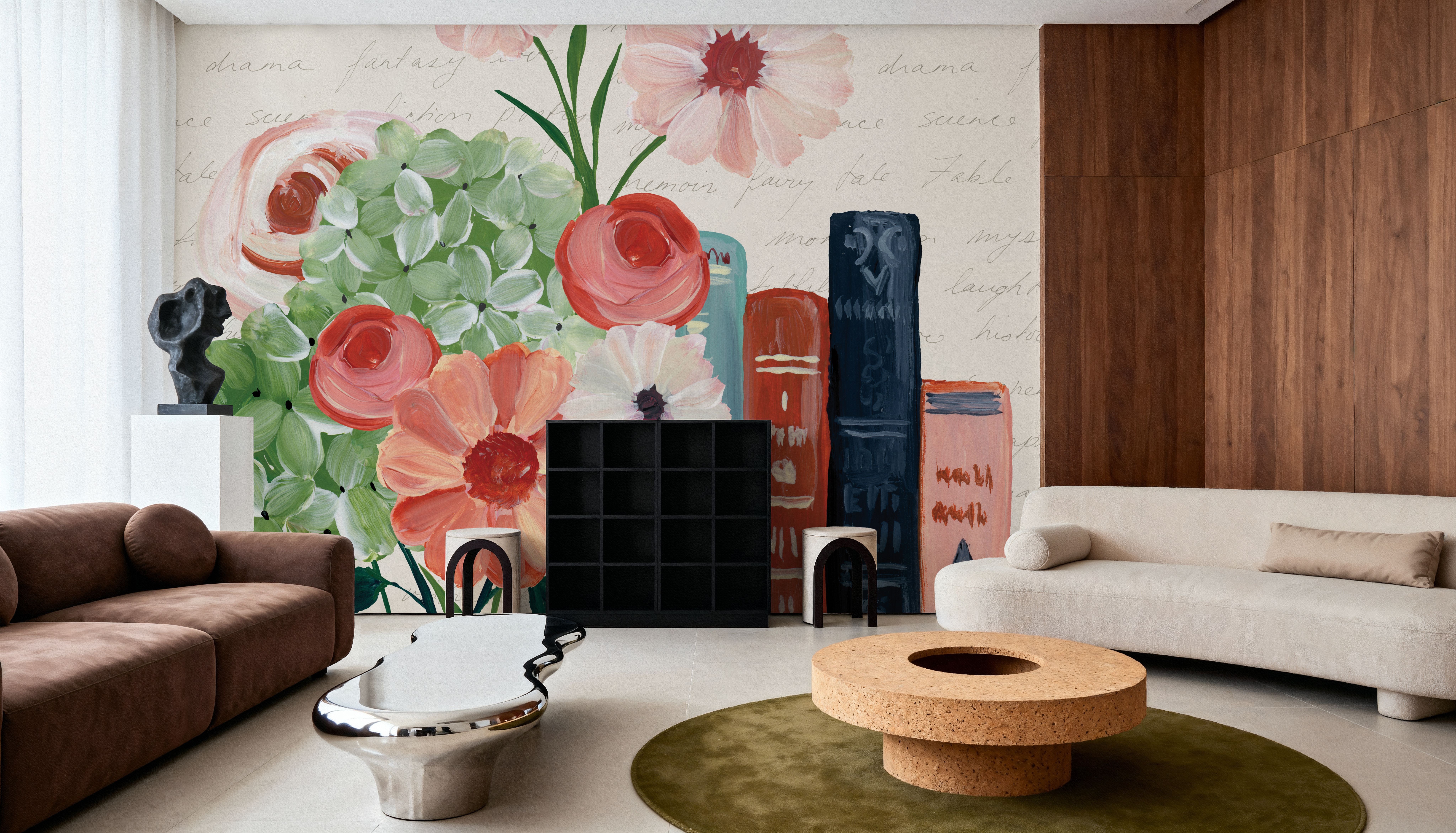 Books and Blooms I, Wallpaper
