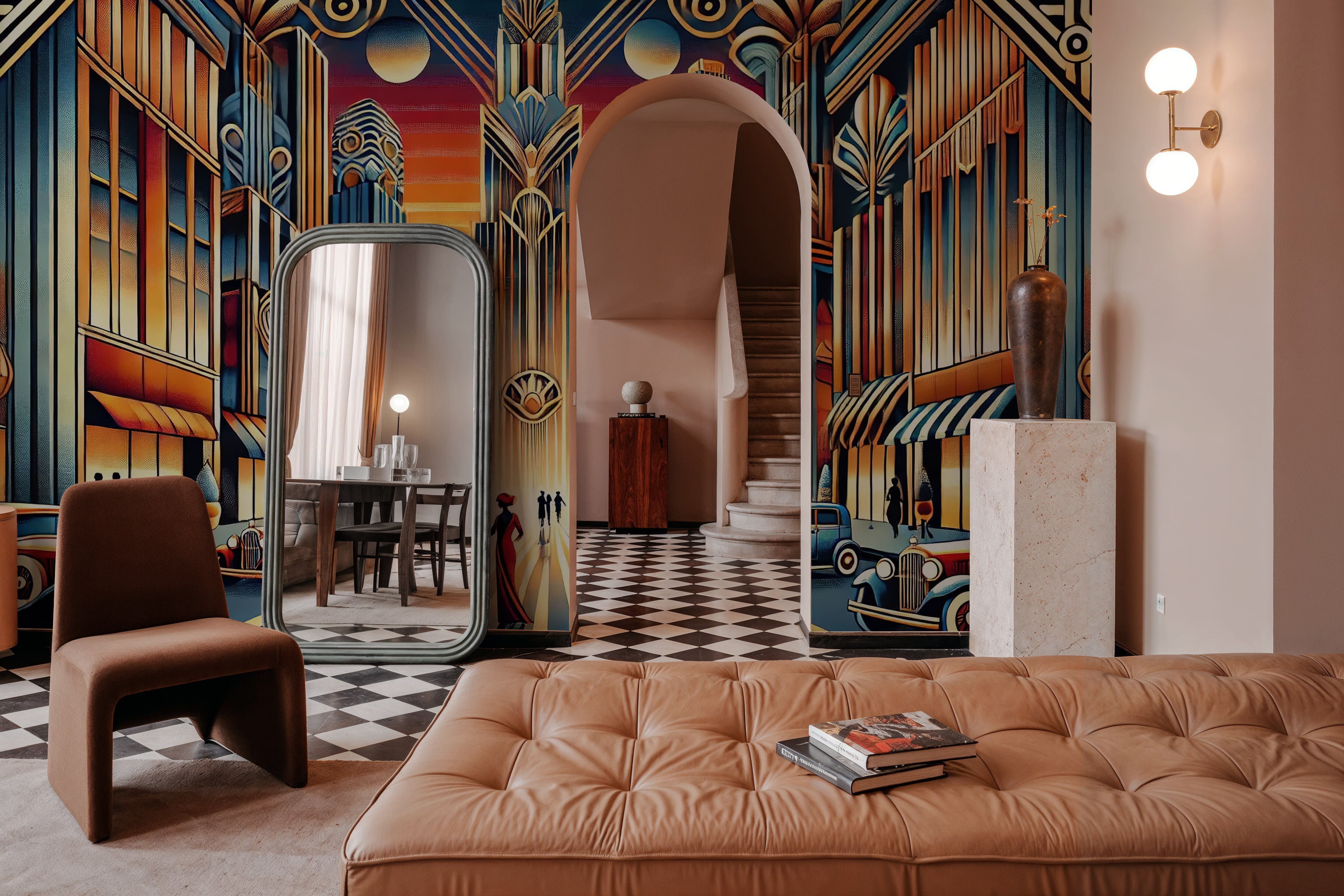 Elegant Art Deco Cityscape, Wallpaper