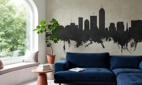Indianapolis Indiana Skyline Concrete