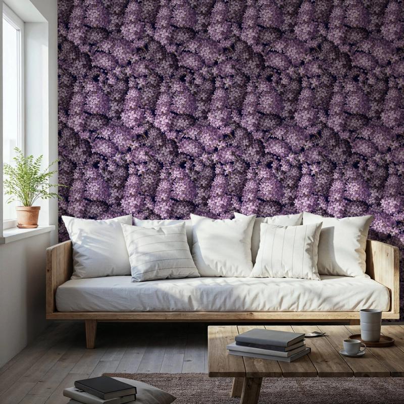 Dense Lilacs wallpaper 100% PVC-free and non-toxic