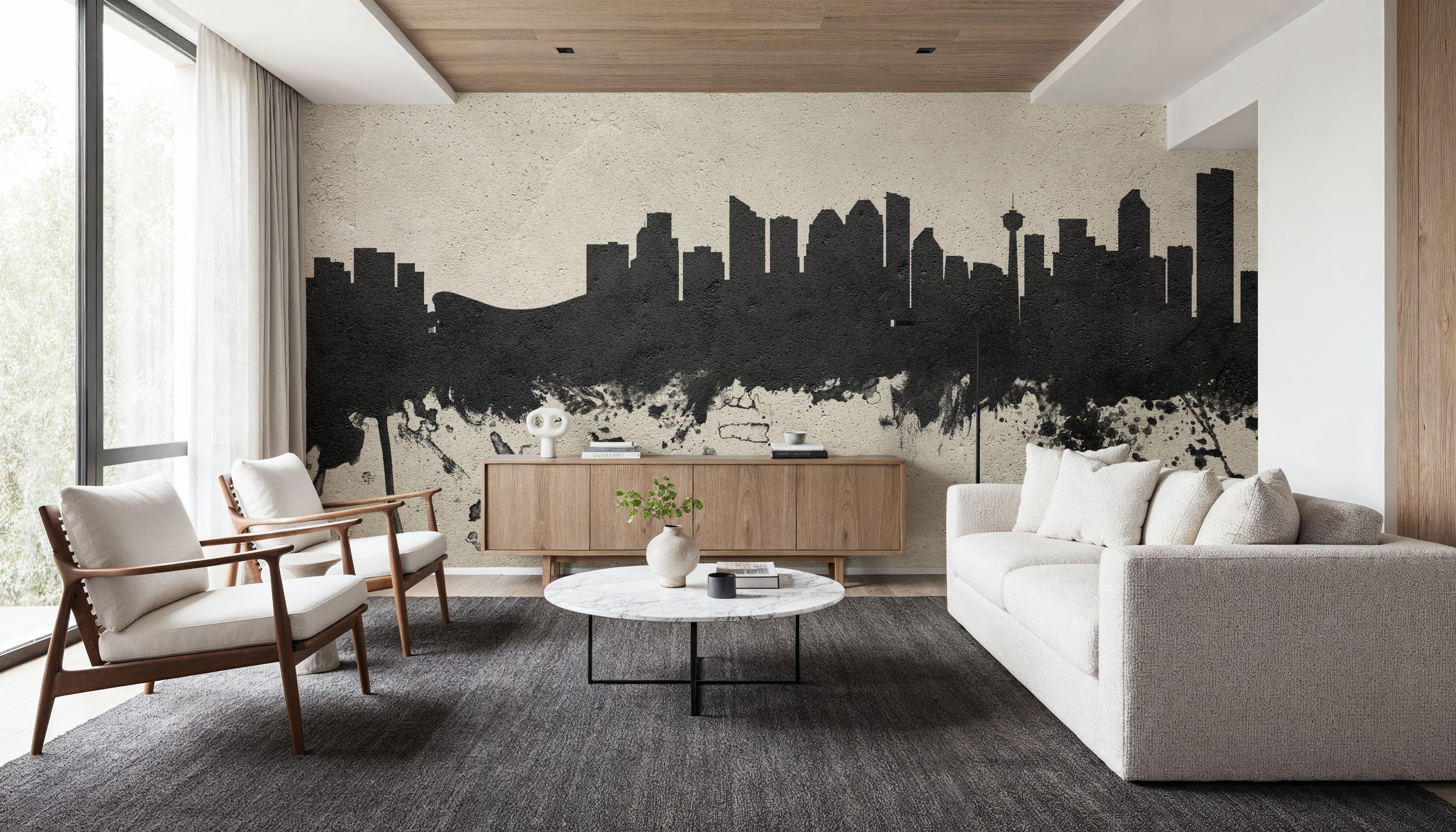 Calgary Canada Skyline Concrete, Wallpaper