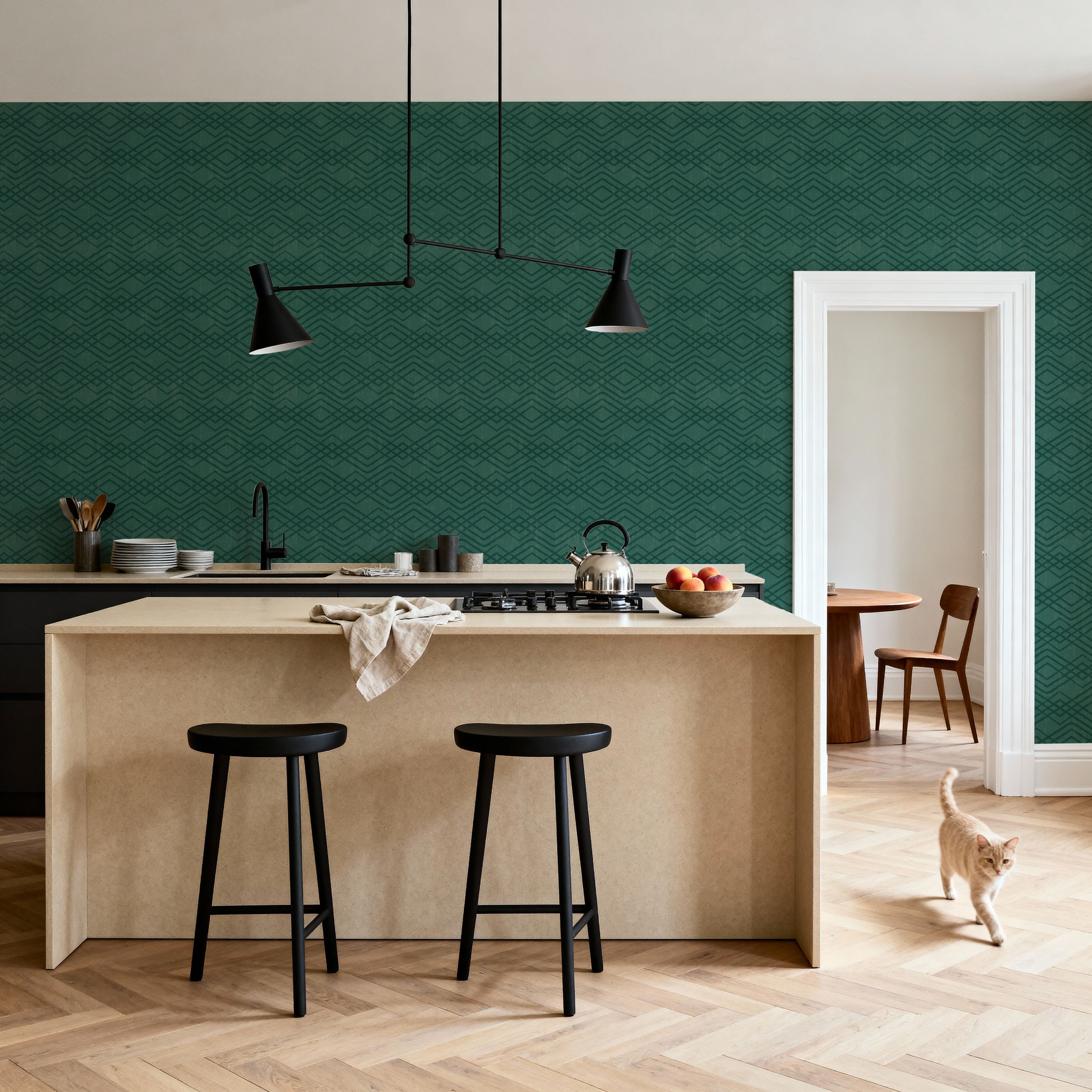 Woodland Waves Tropical Green