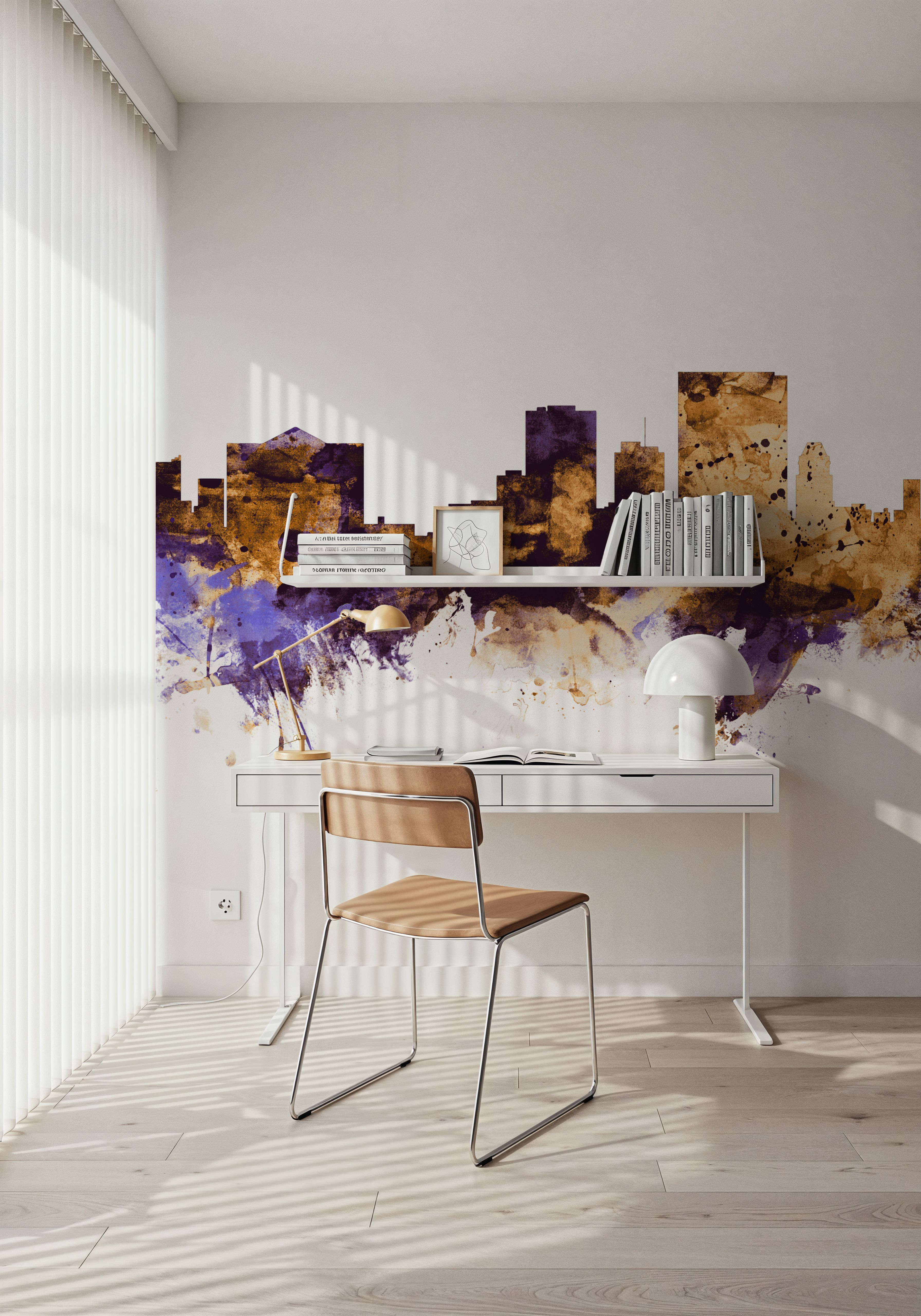 El Paso Texas Skyline Purple & Gold