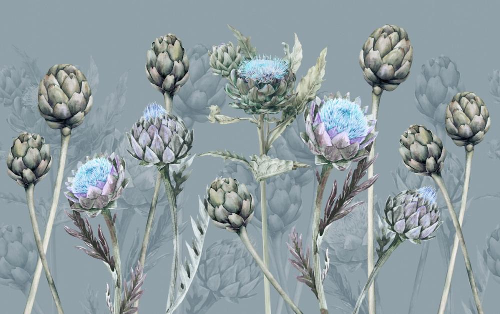 Artichoke Blooms, French Blue