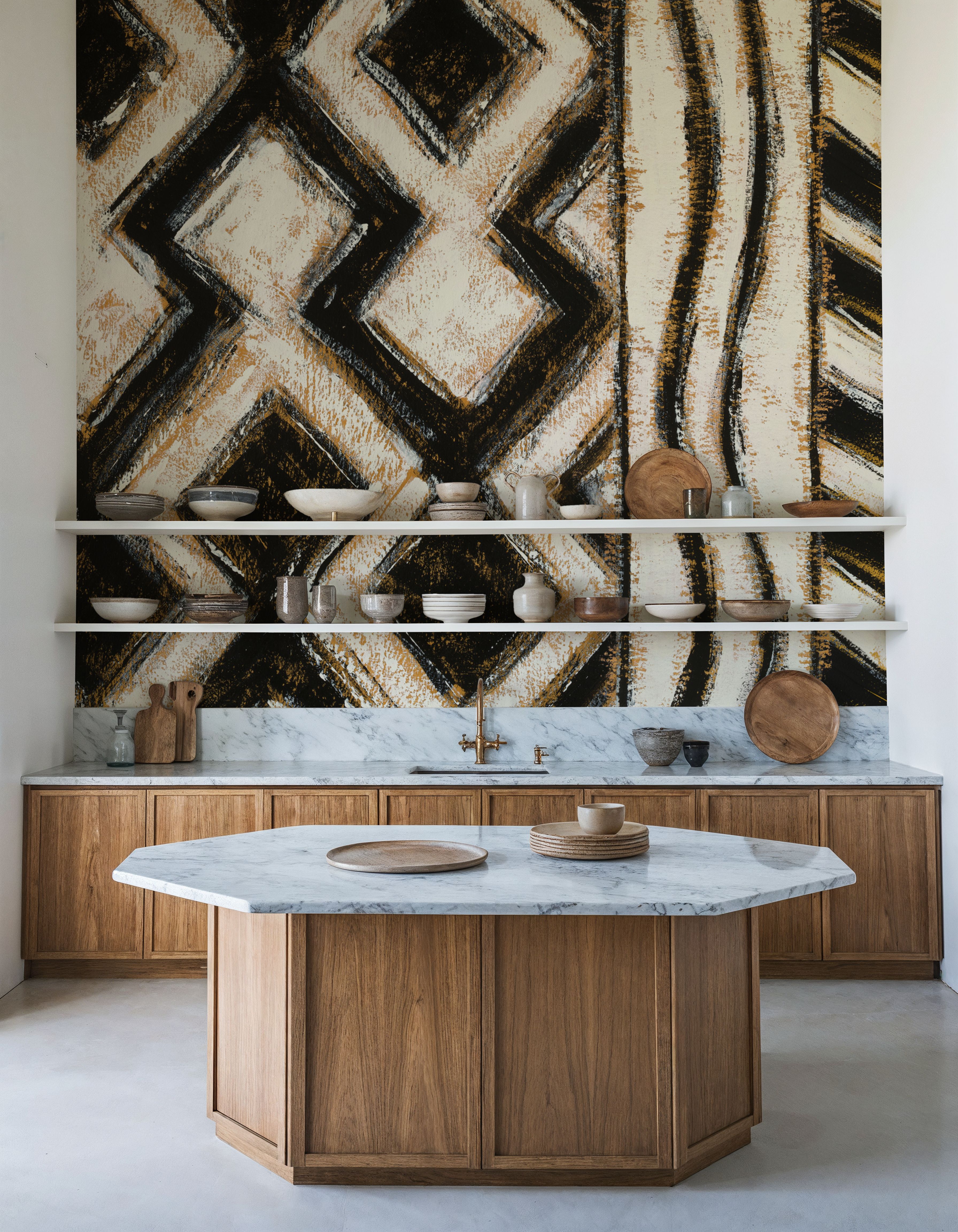 Black and Gold Geometric VII