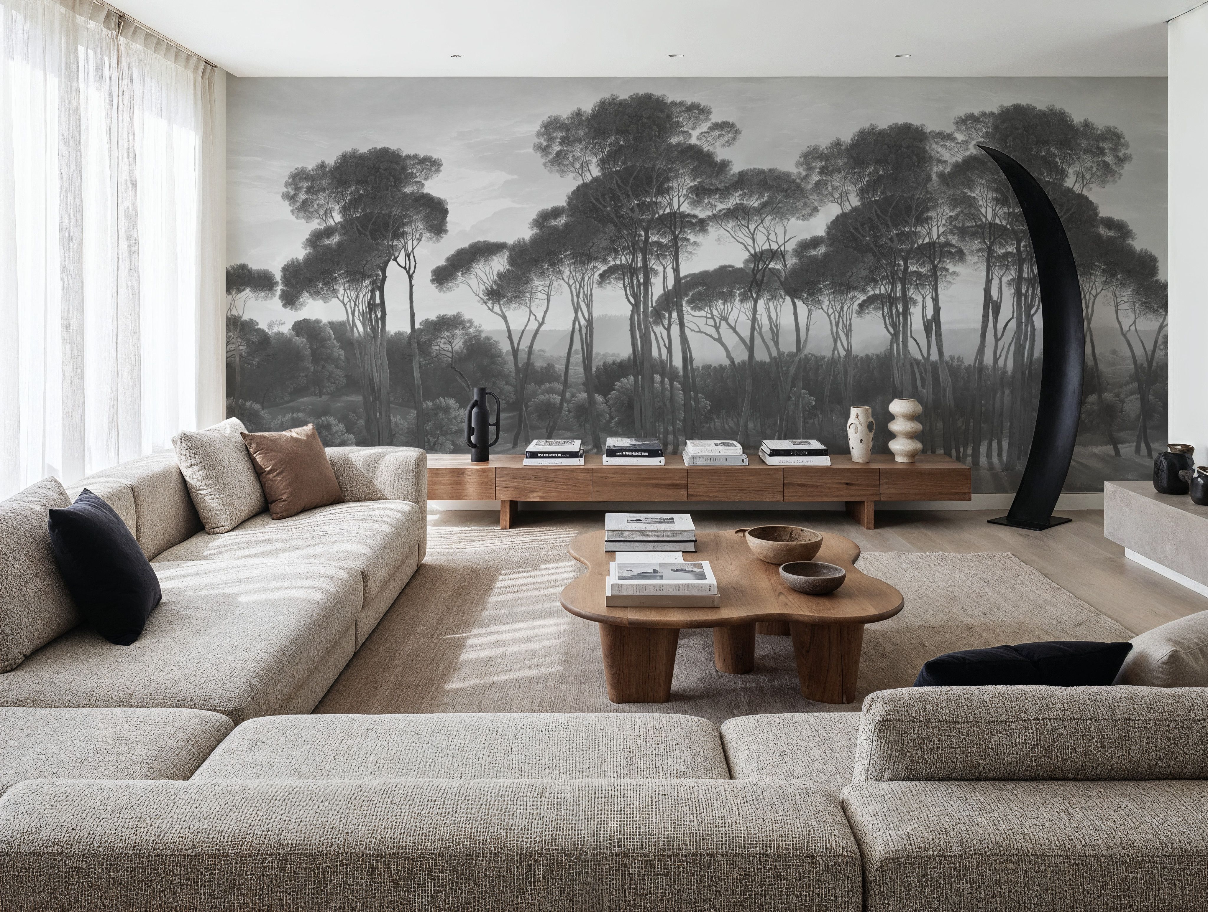Mediterranean Pine Landscape, Gray