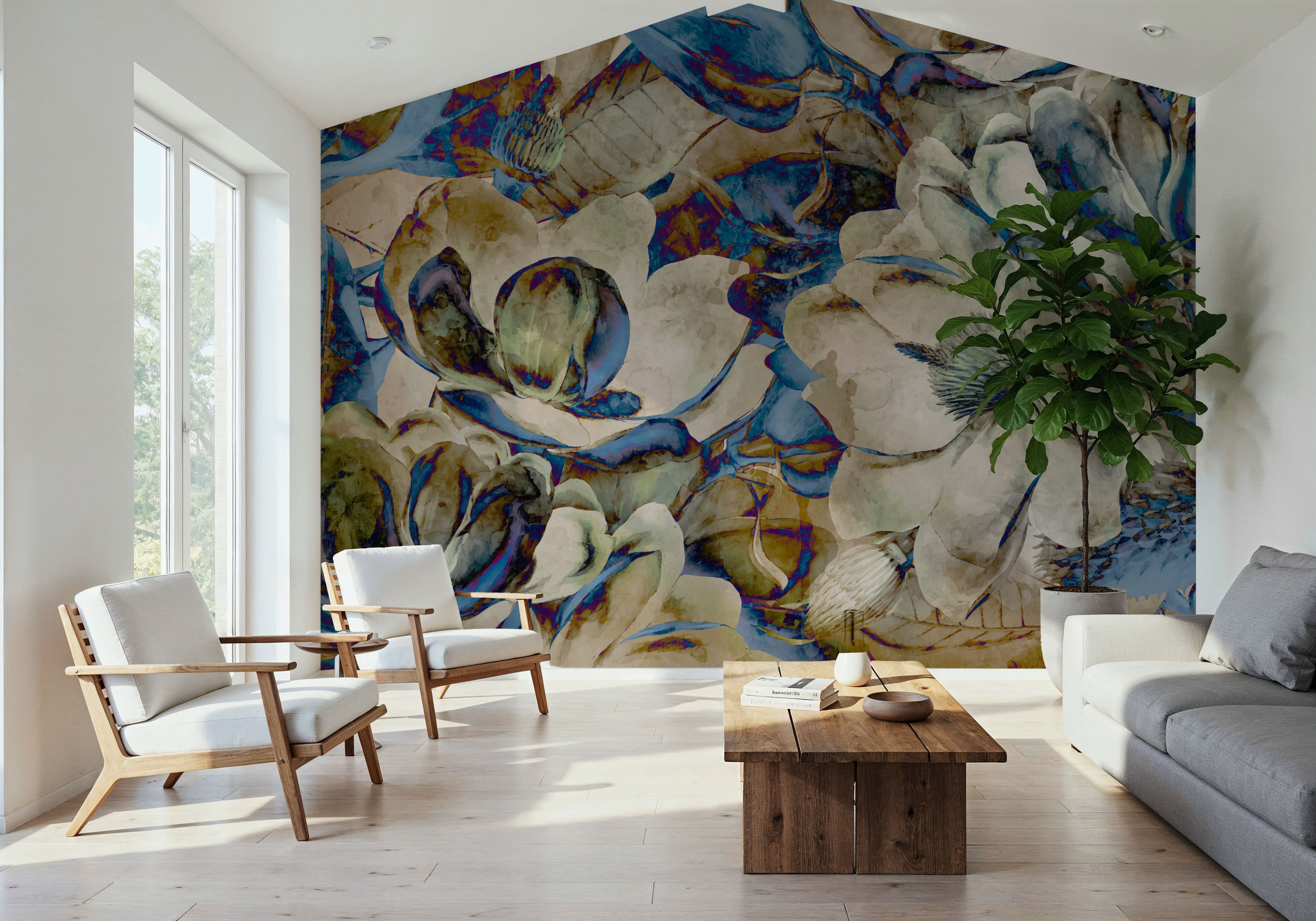 Magnolia art, Behang