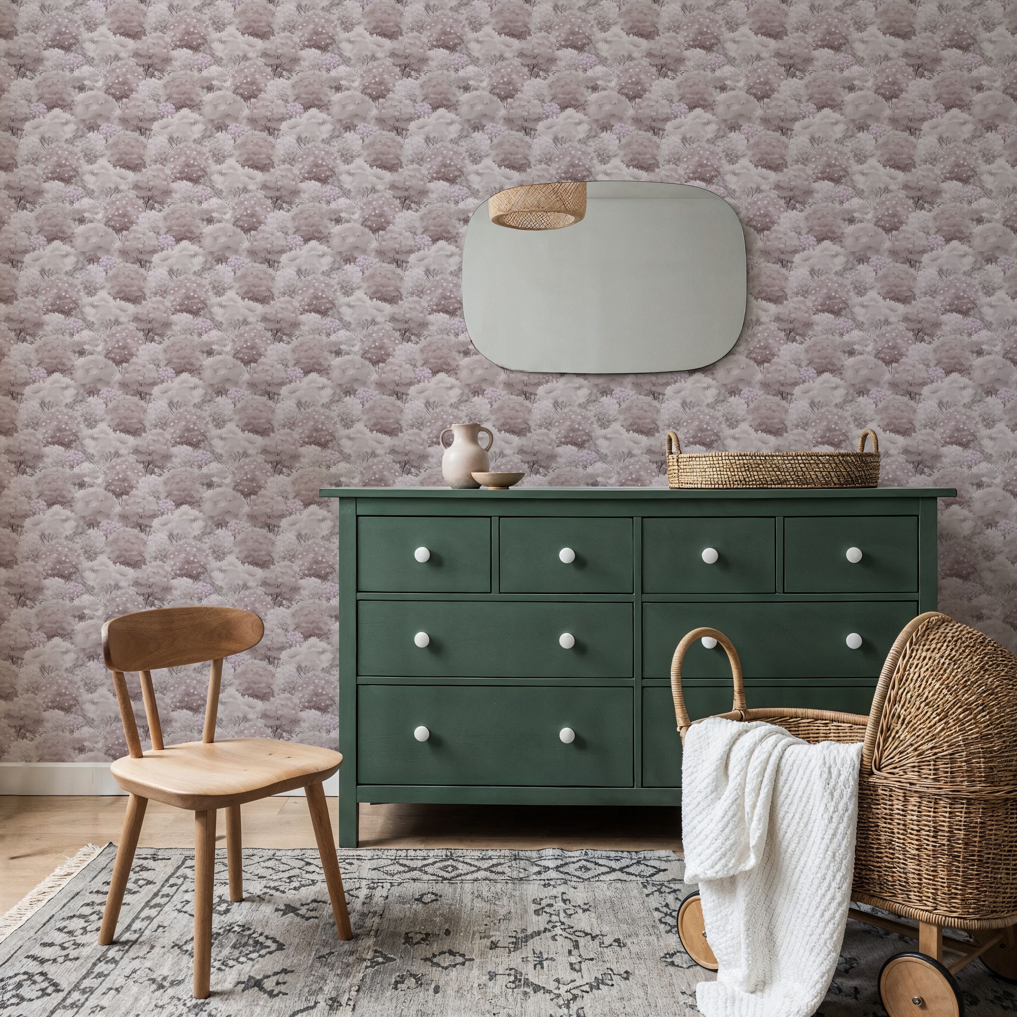 Greenery Fluff, Dusty Rose