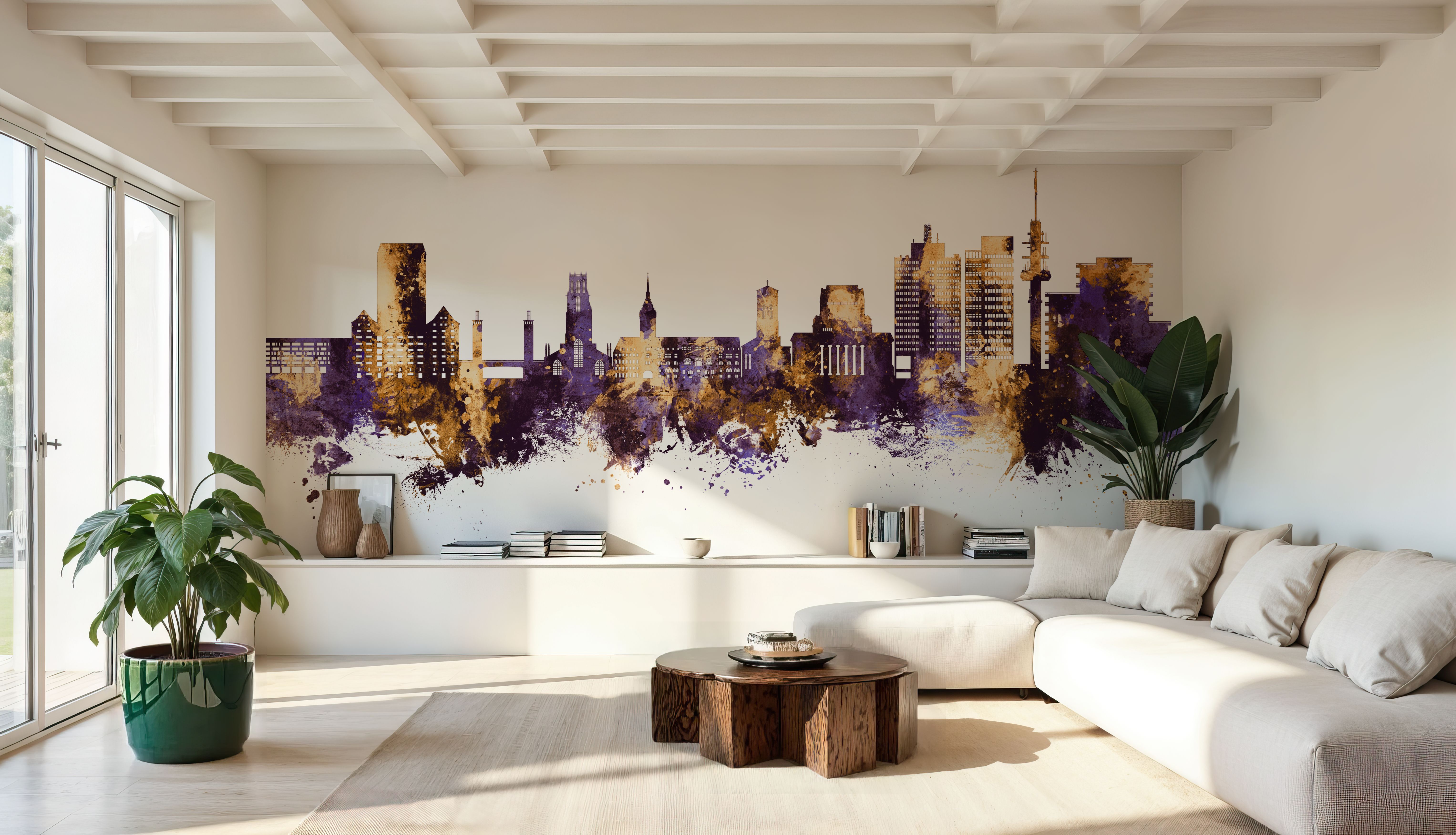 Duisburg Germany Skyline Purple & Gold