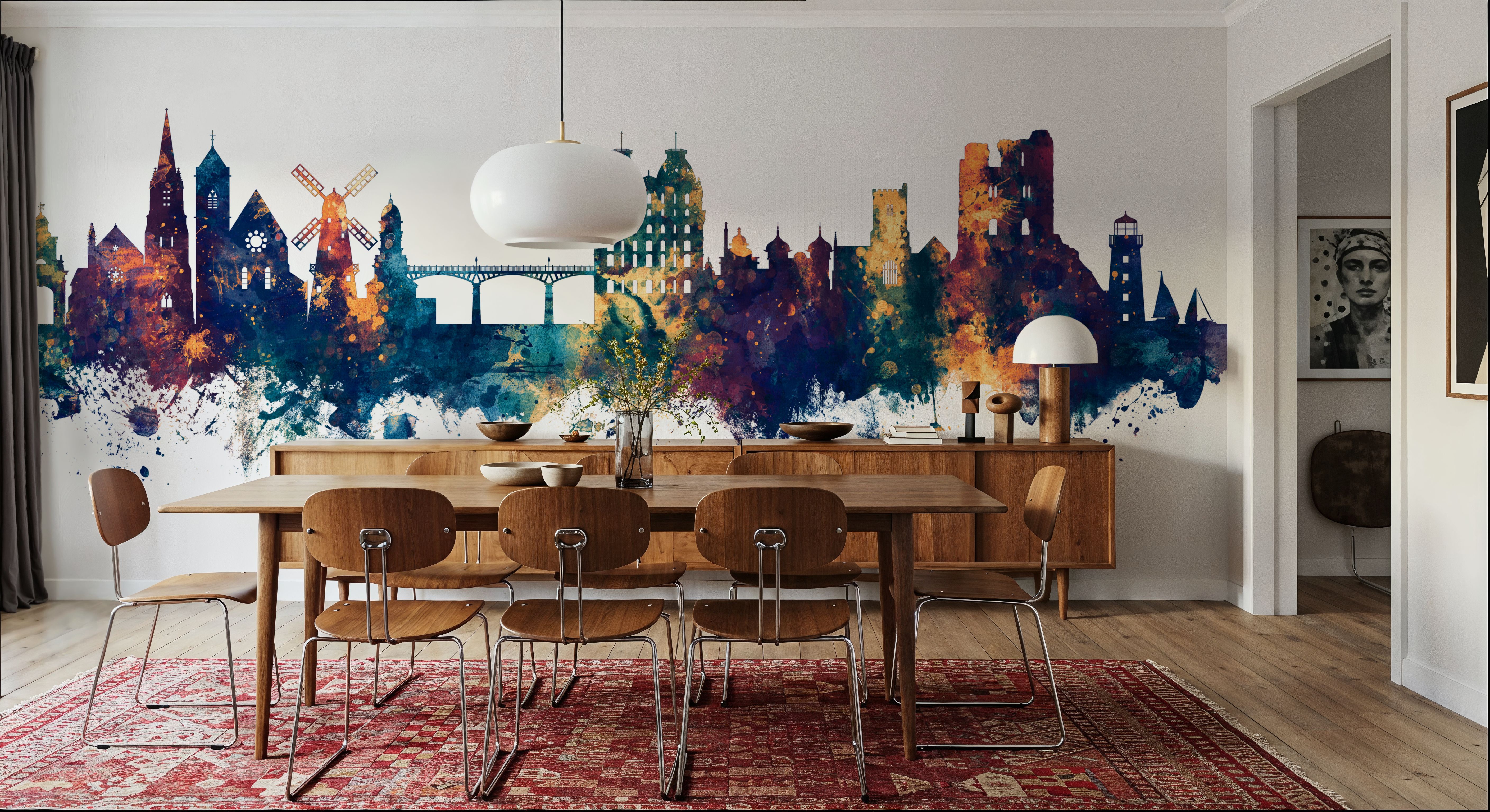 Scarborough England Skyline Blue & Bronze