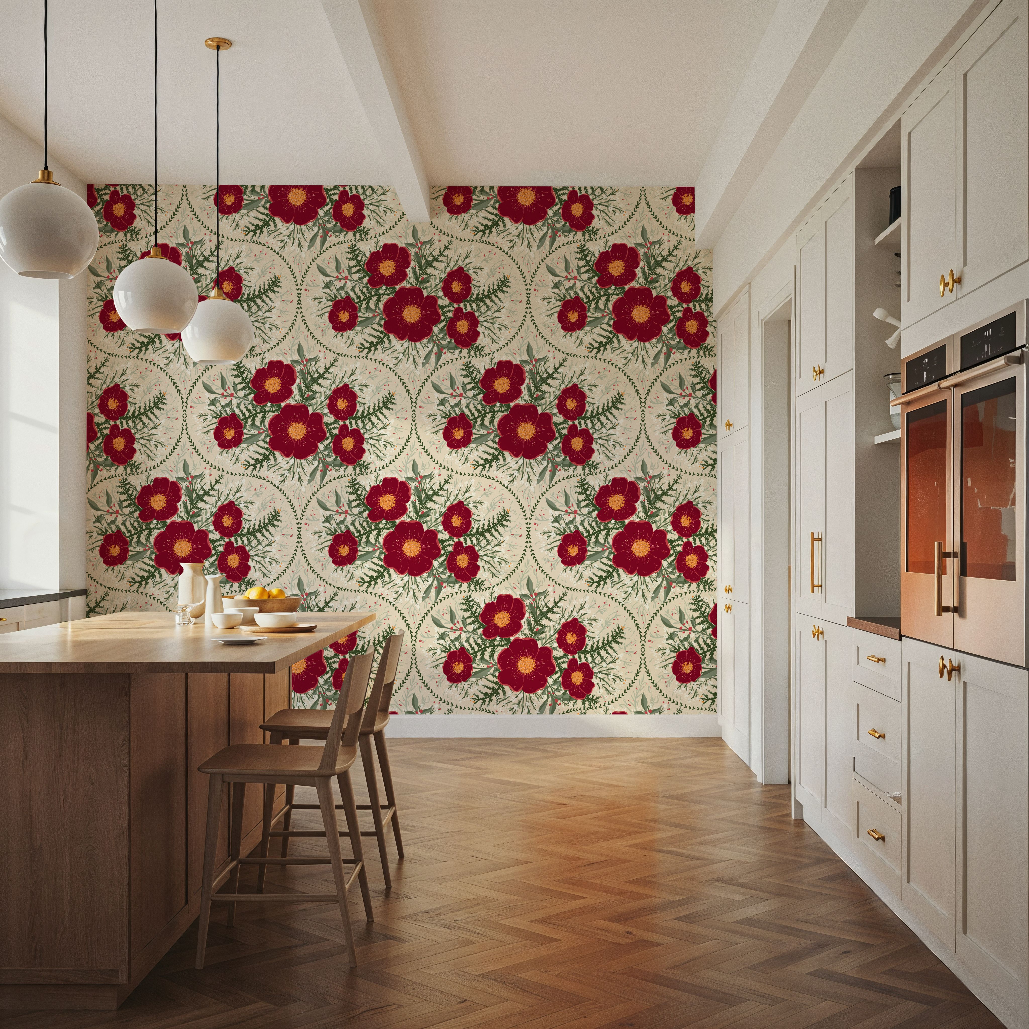 Yuletide Camelia, Bone White