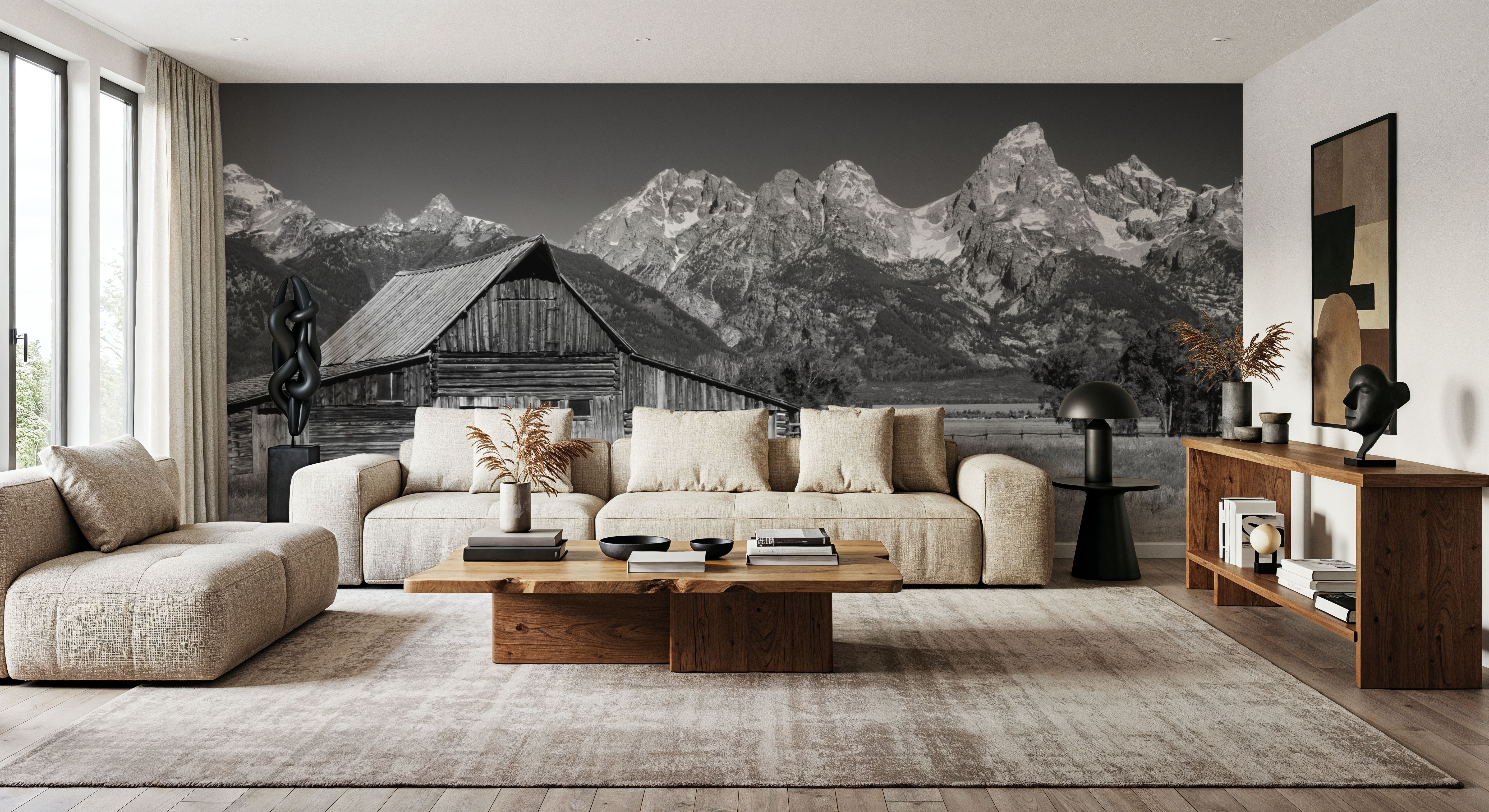 Mountain Homestead Black & White