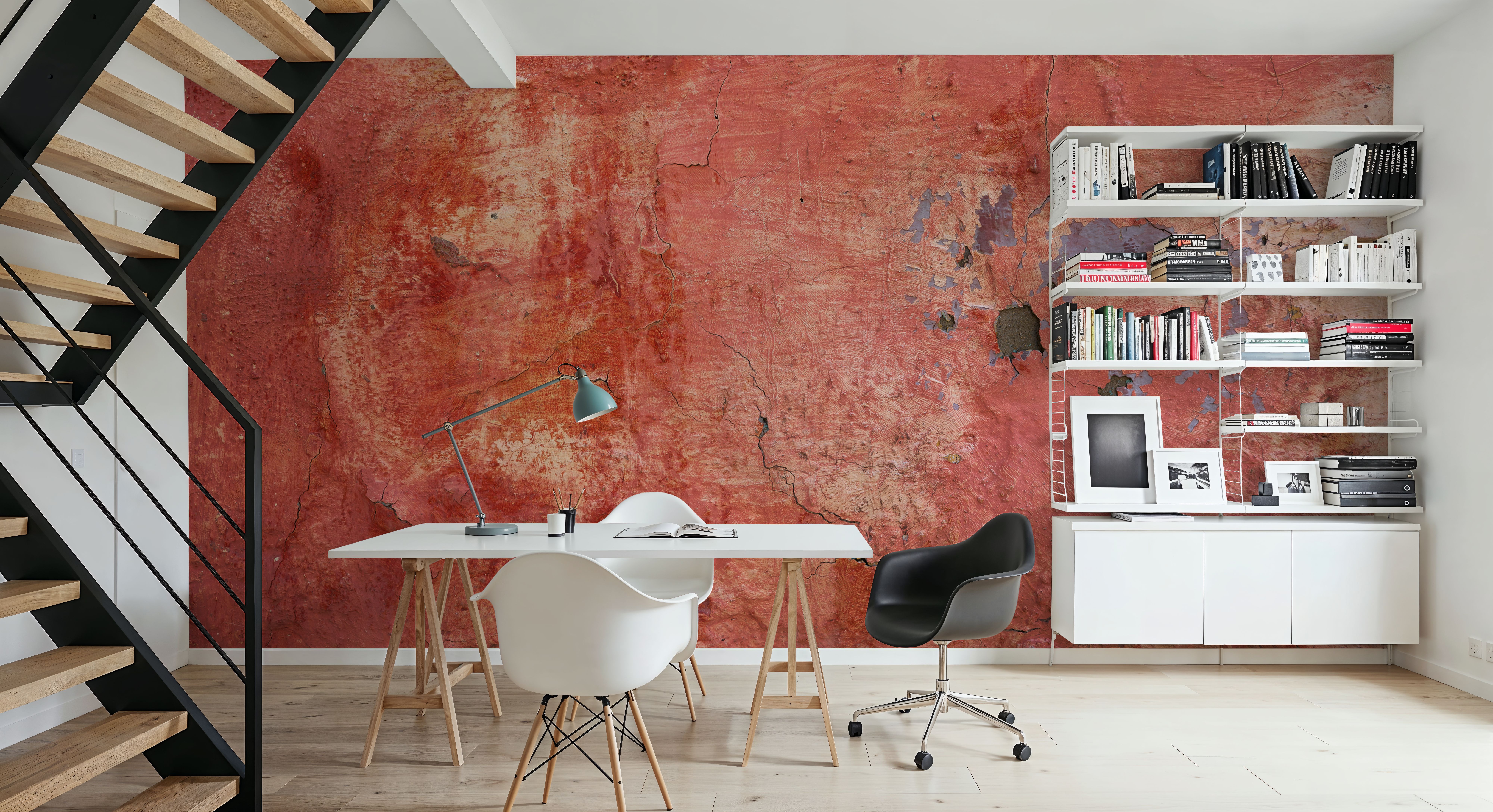 Distressed Vermilion, Tapeten