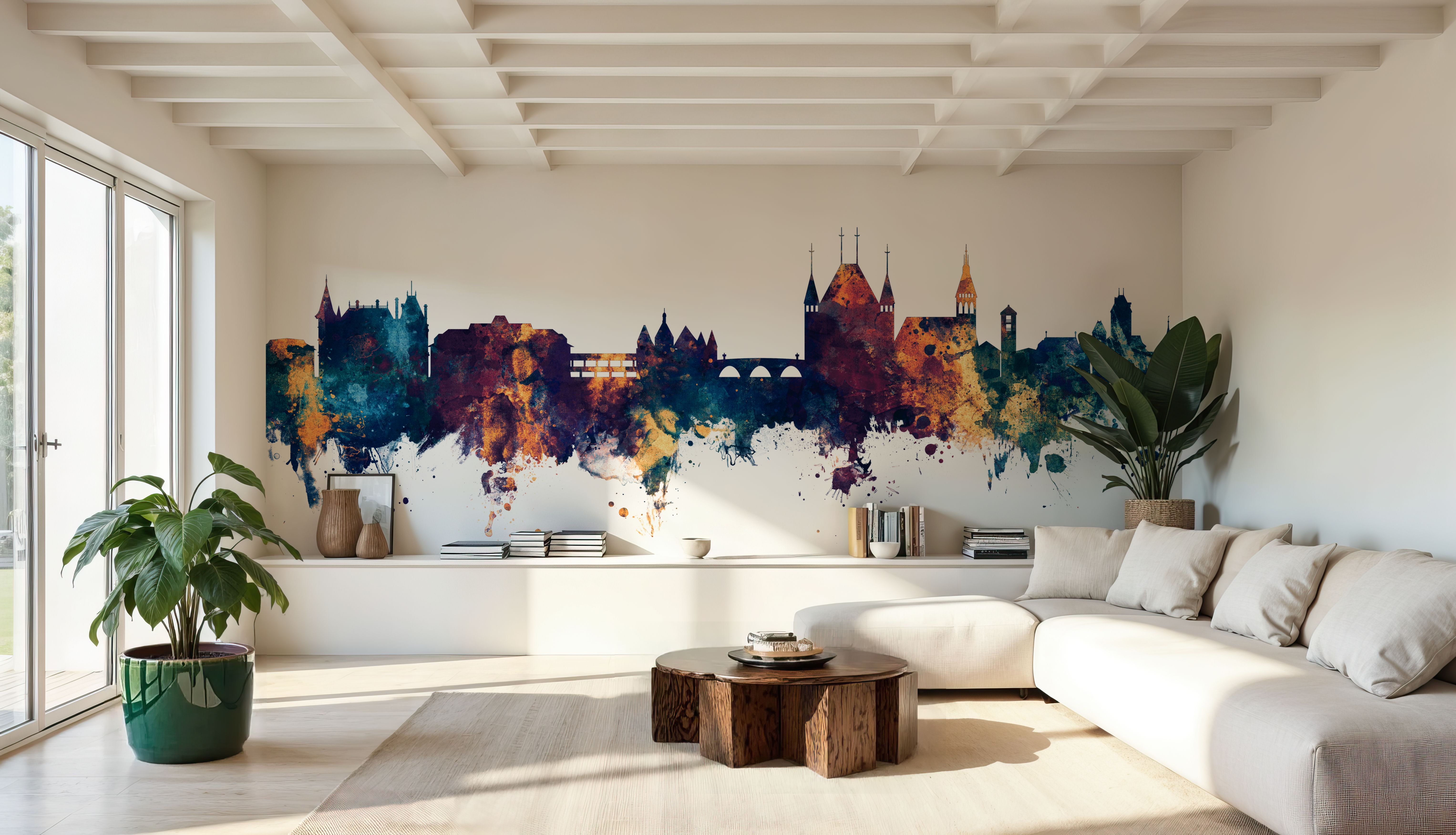 Thun Switzerland Skyline Blue & Bronze