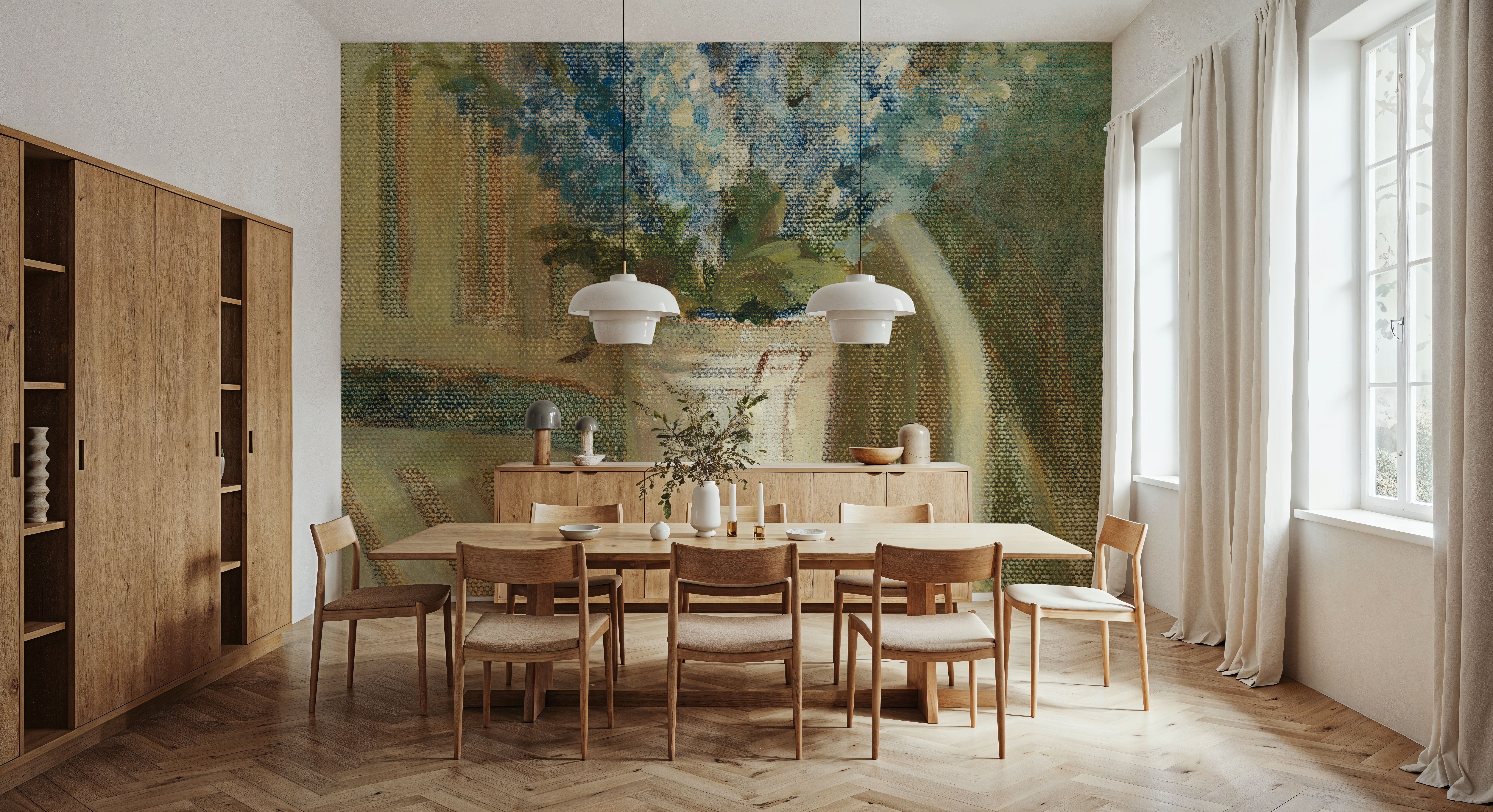 Larkspur Bouquet on Bench