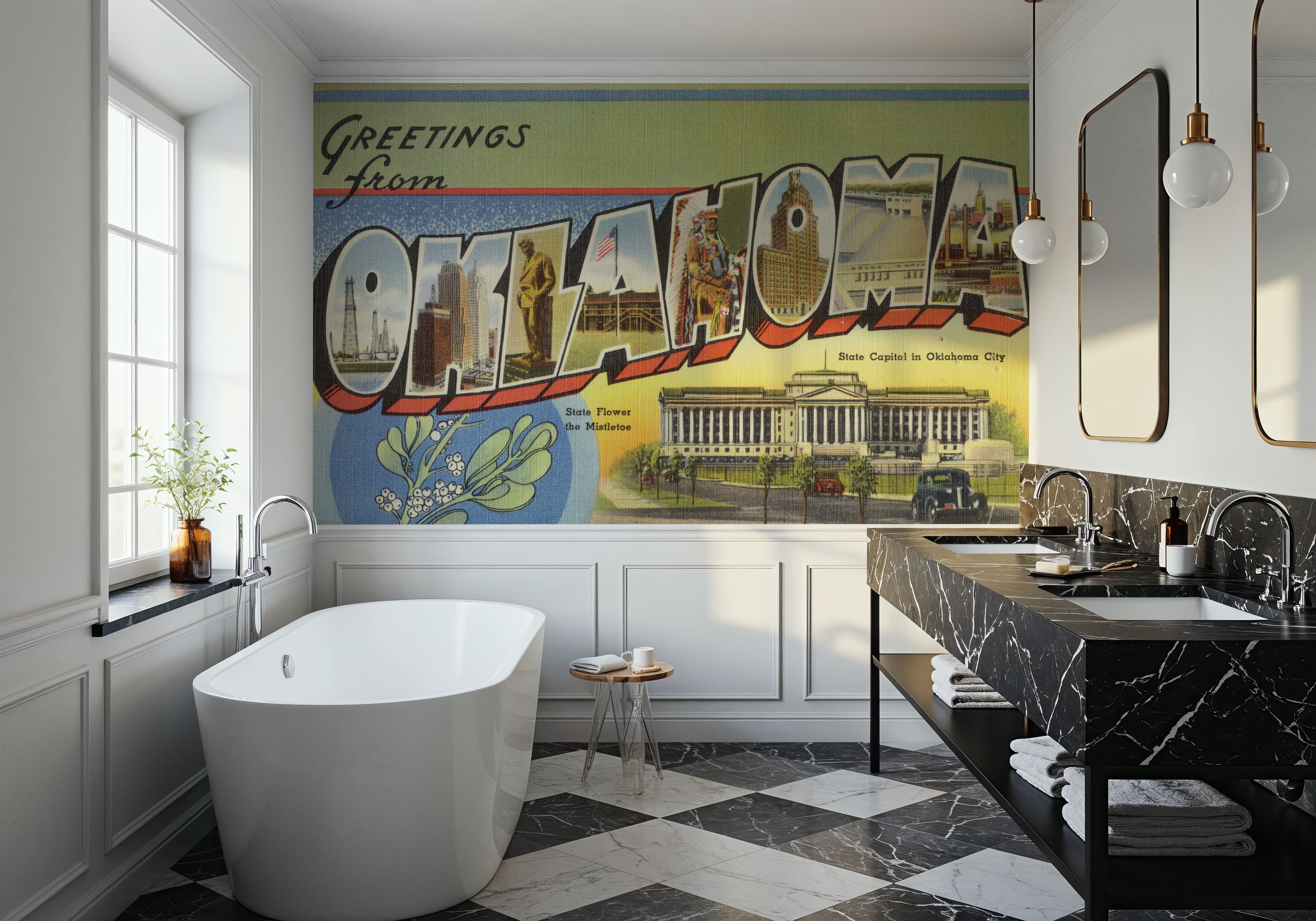 Greetings from Oklahoma - Screenprint Postcard