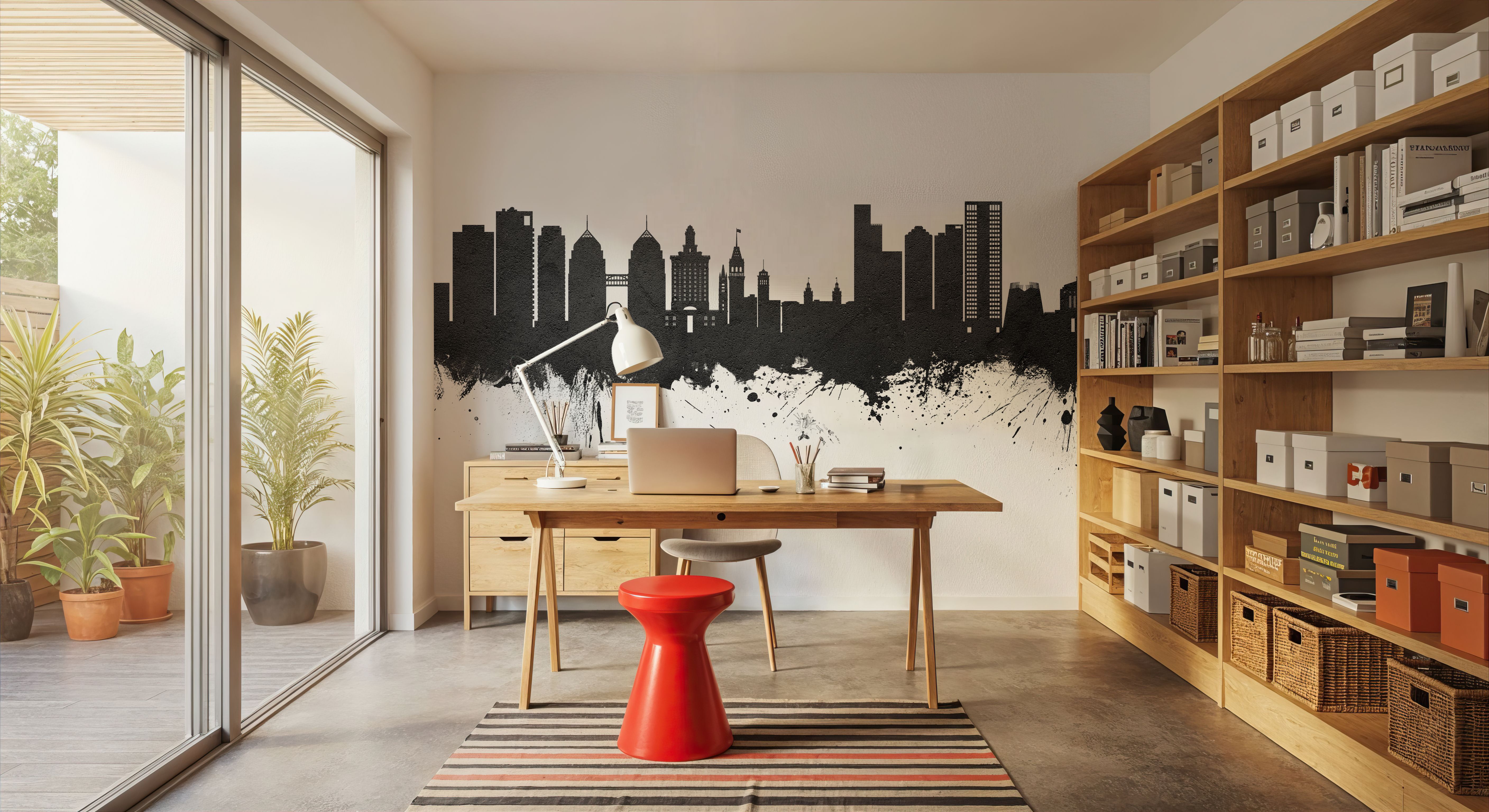 Oakland California Skyline Black & White, Tapeten