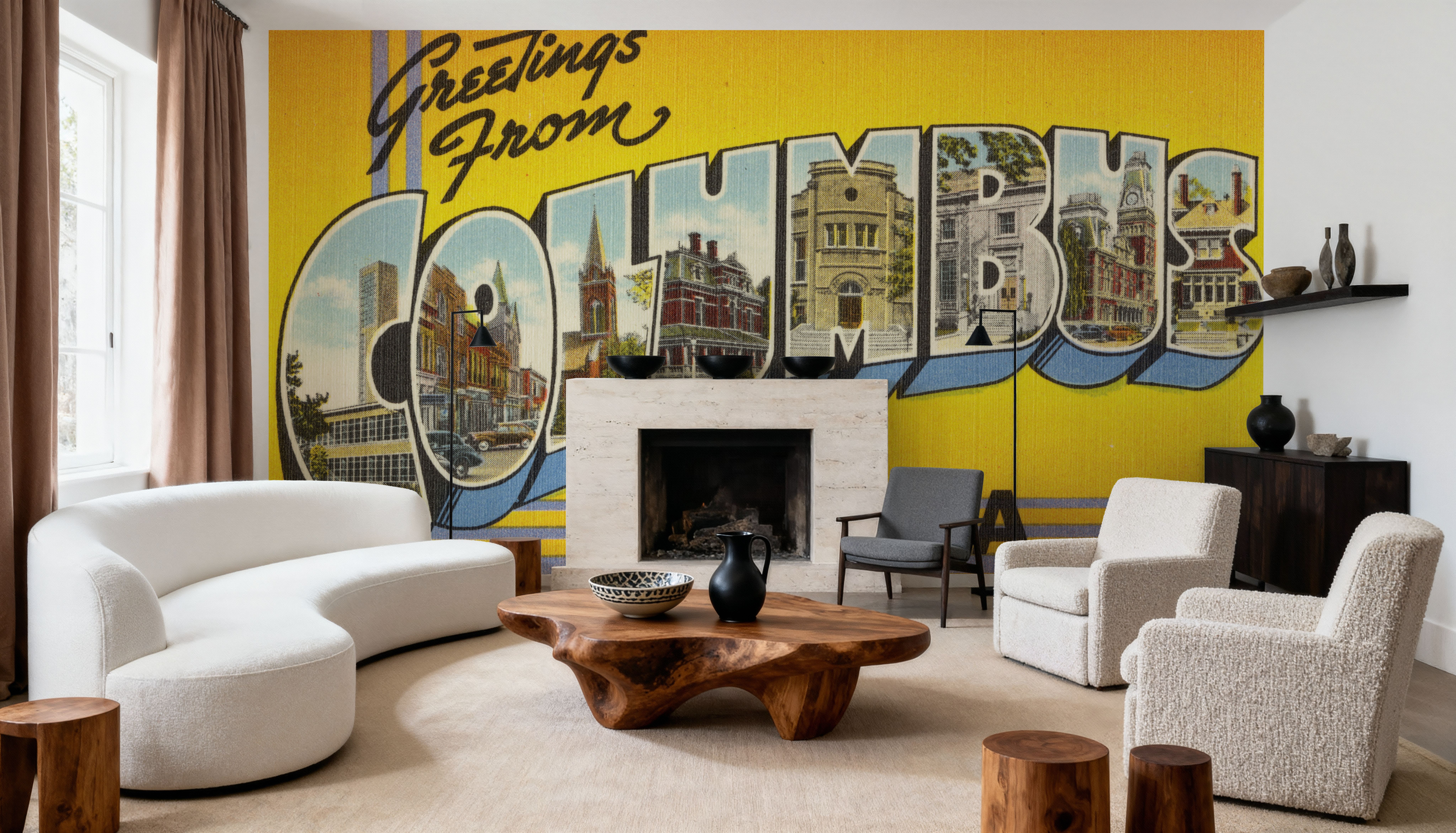 Greetings from Columbus - Screenprint Postcard