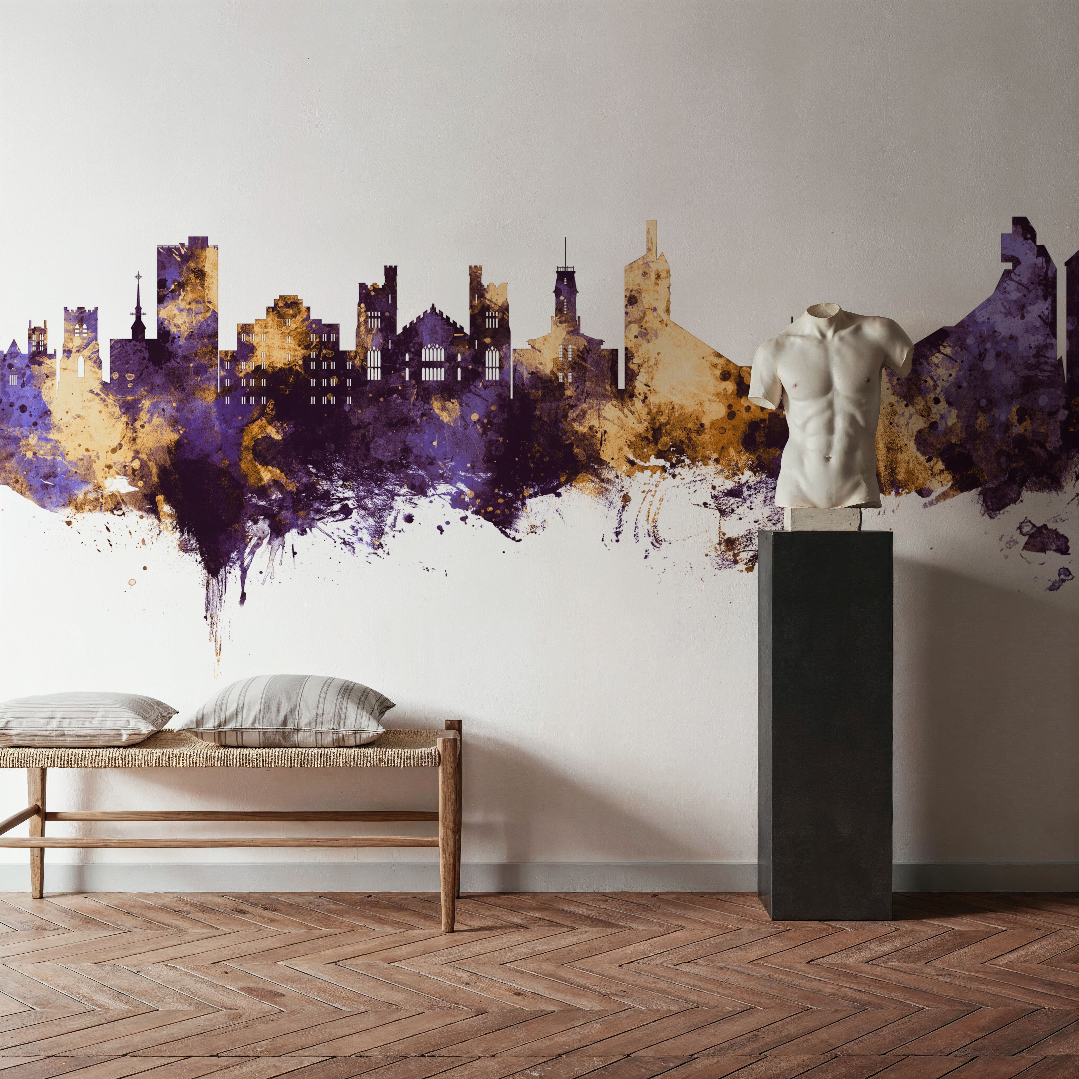 Boulder Colorado Skyline Purple & Gold