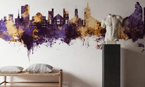 Boulder Colorado Skyline Purple & Gold