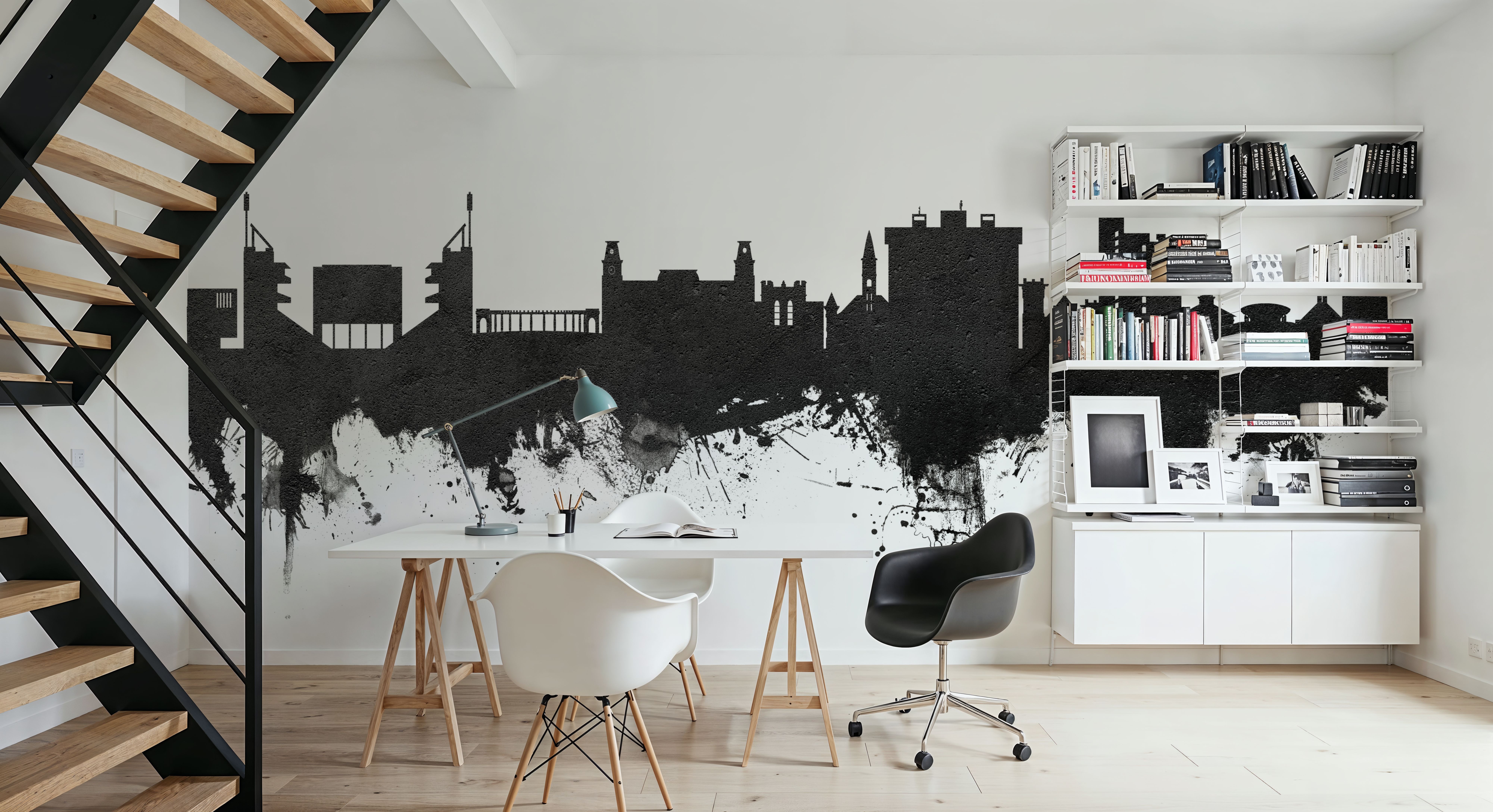 Fayetteville Arkansas Skyline Black & White