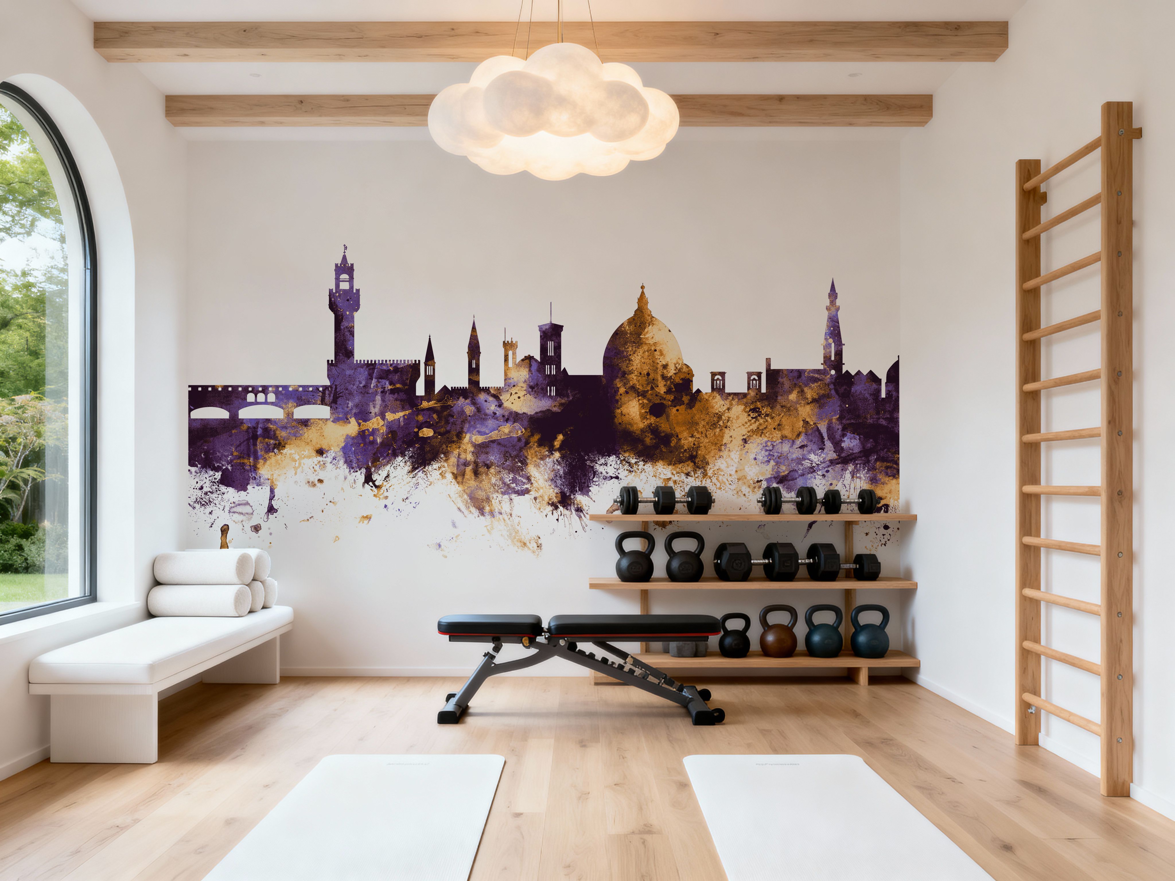 Florence Italy Skyline Purple & Gold