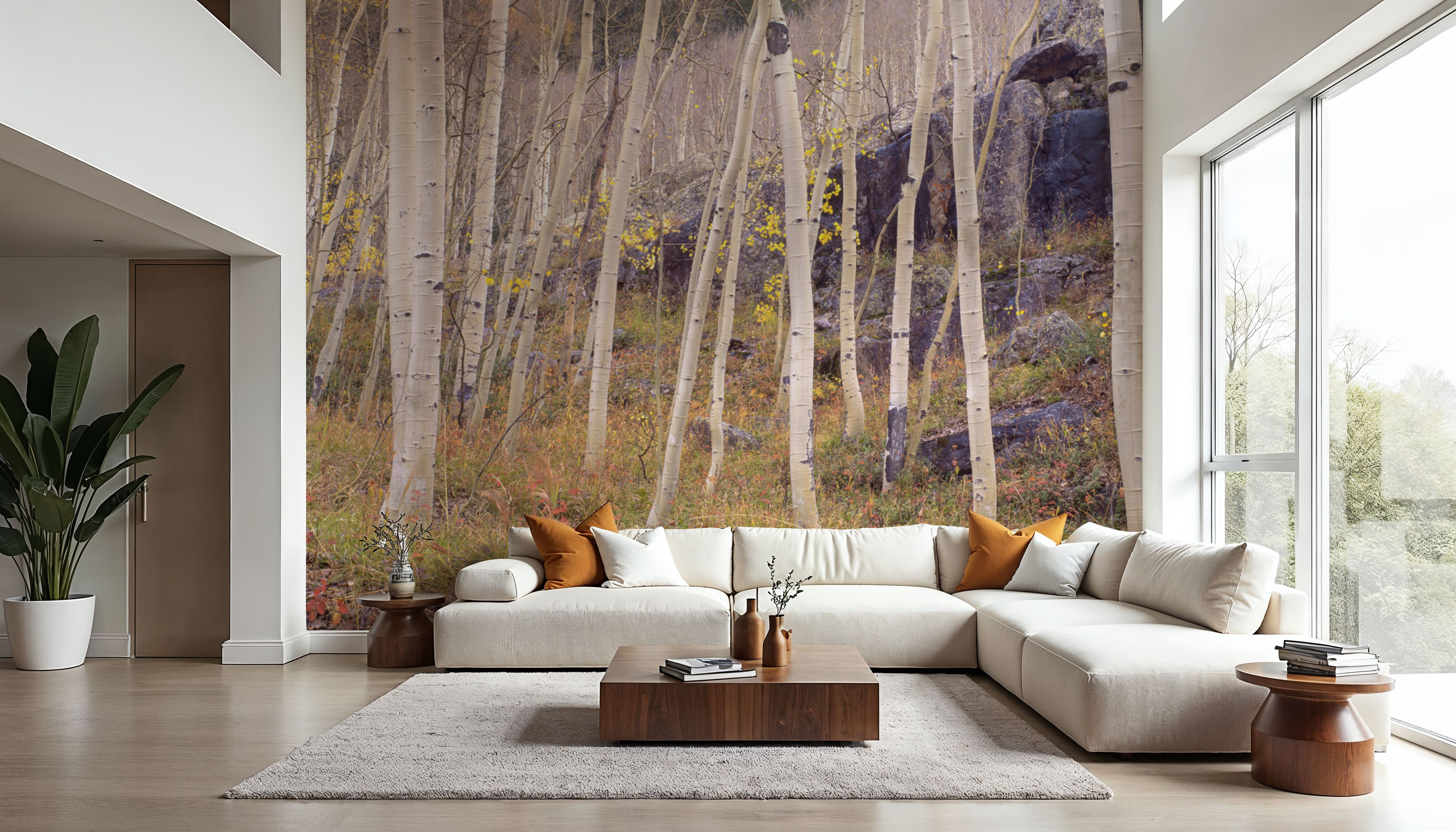 Wall Mural - Aspen Grove Serenity - Hallway staircases - Wallism US - Premium, Textured or Peel & Stick