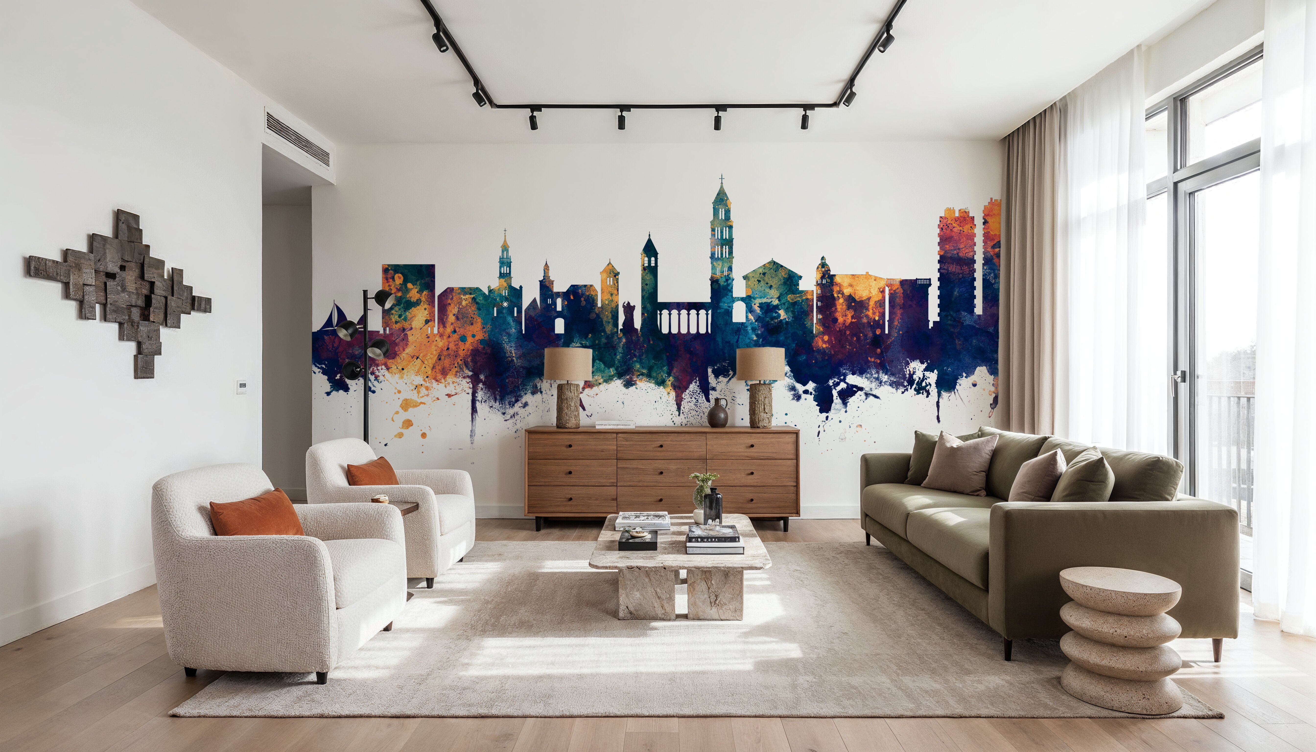 Split Croatia Skyline Blue & Bronze