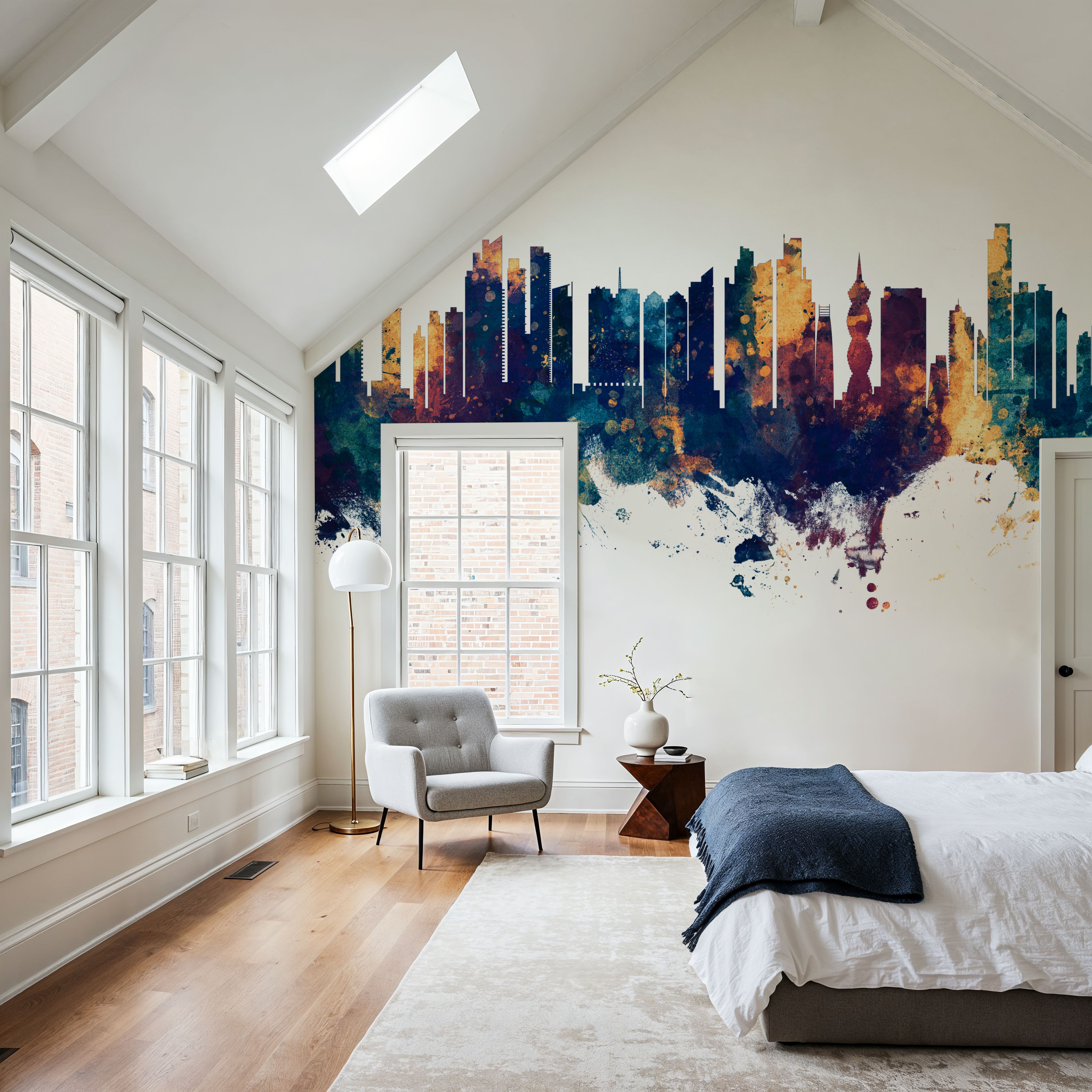 Panama City Skyline Blue & Bronze