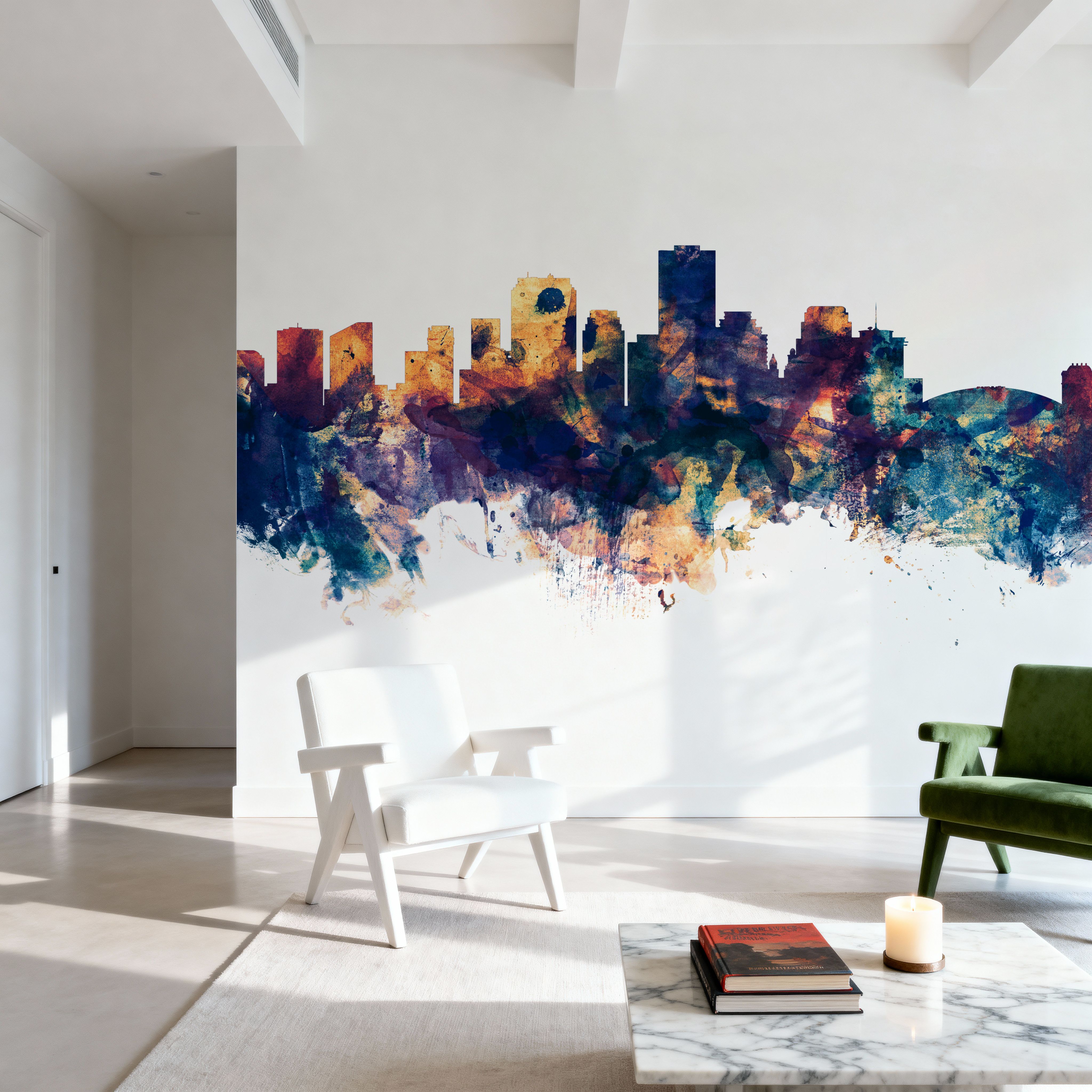 New Orleans Louisiana Skyline Blue & Bronze