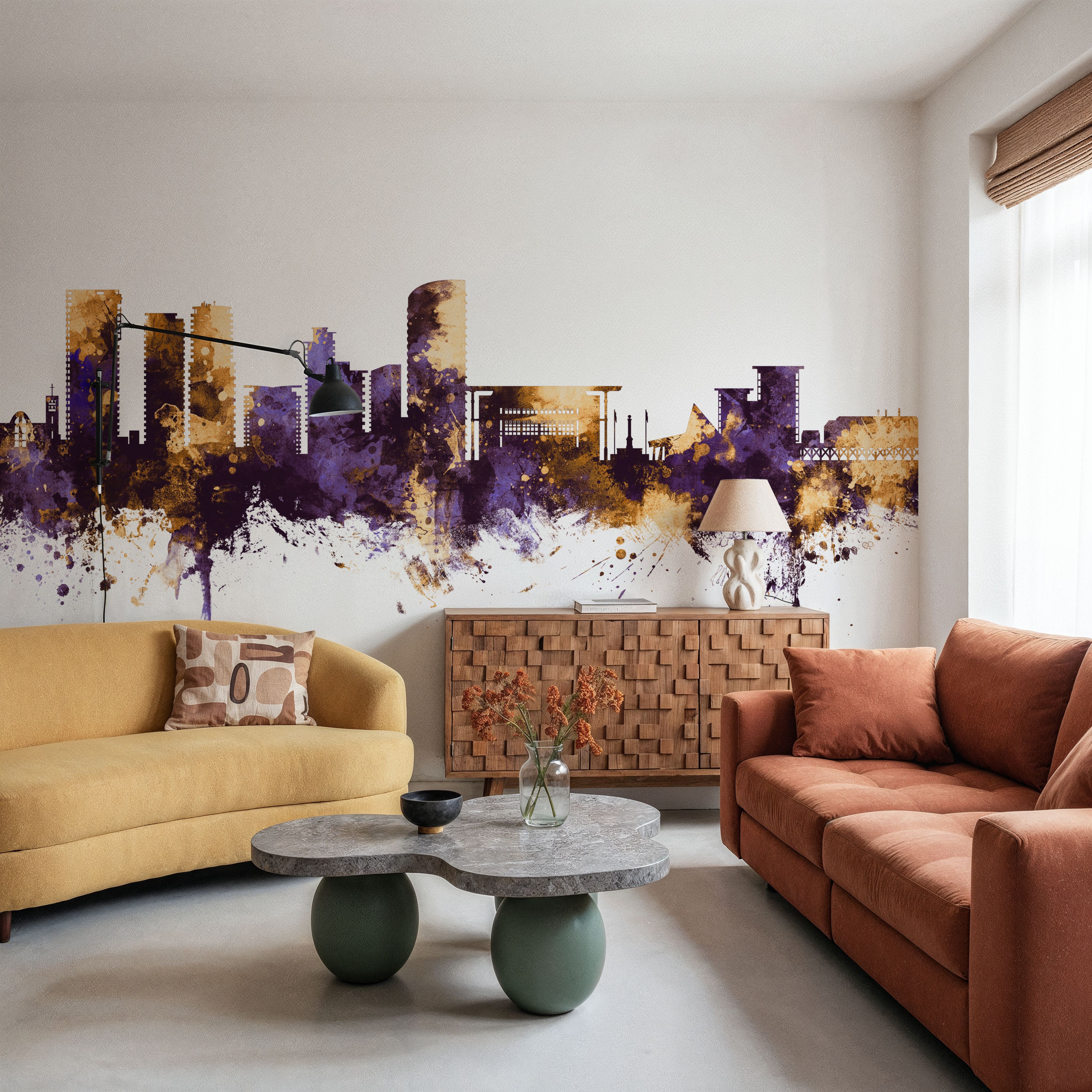 Darwin Australia Skyline Purple & Gold