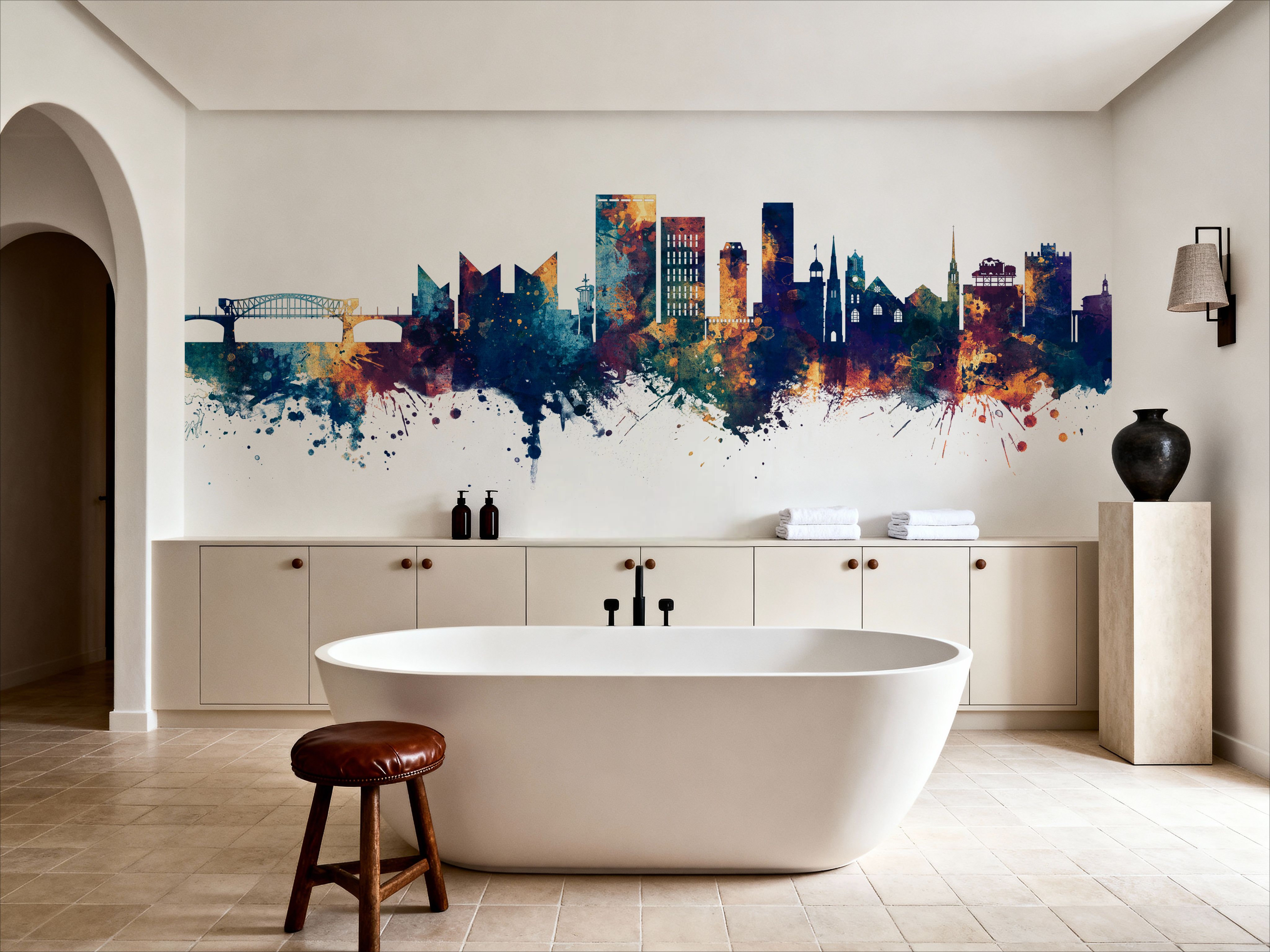 Chattanooga Tennessee Skyline Blue & Bronze